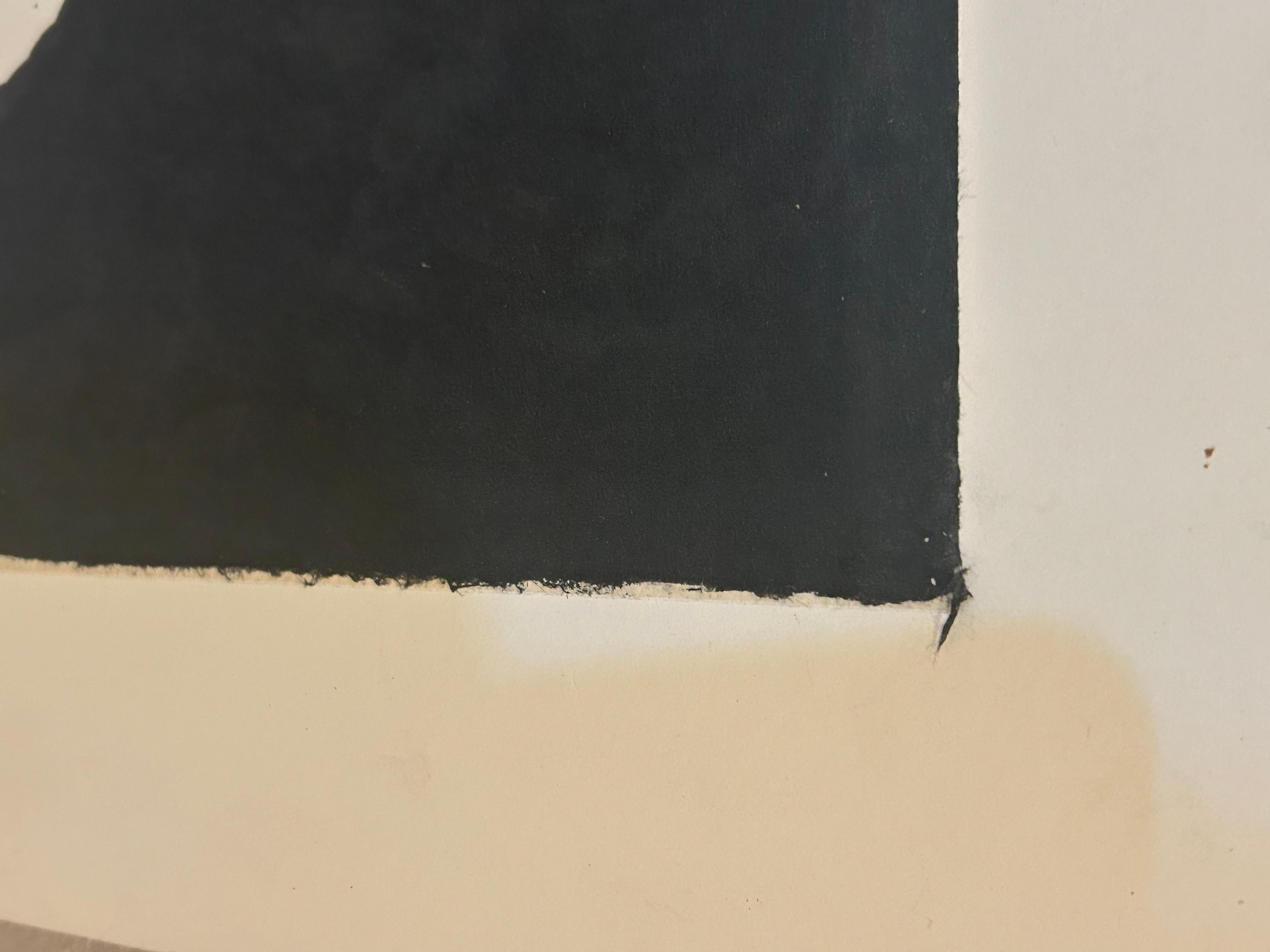 Kraftvolle Schwarz-Weiß-Malerei auf Papier von Thomas George im Angebot 1