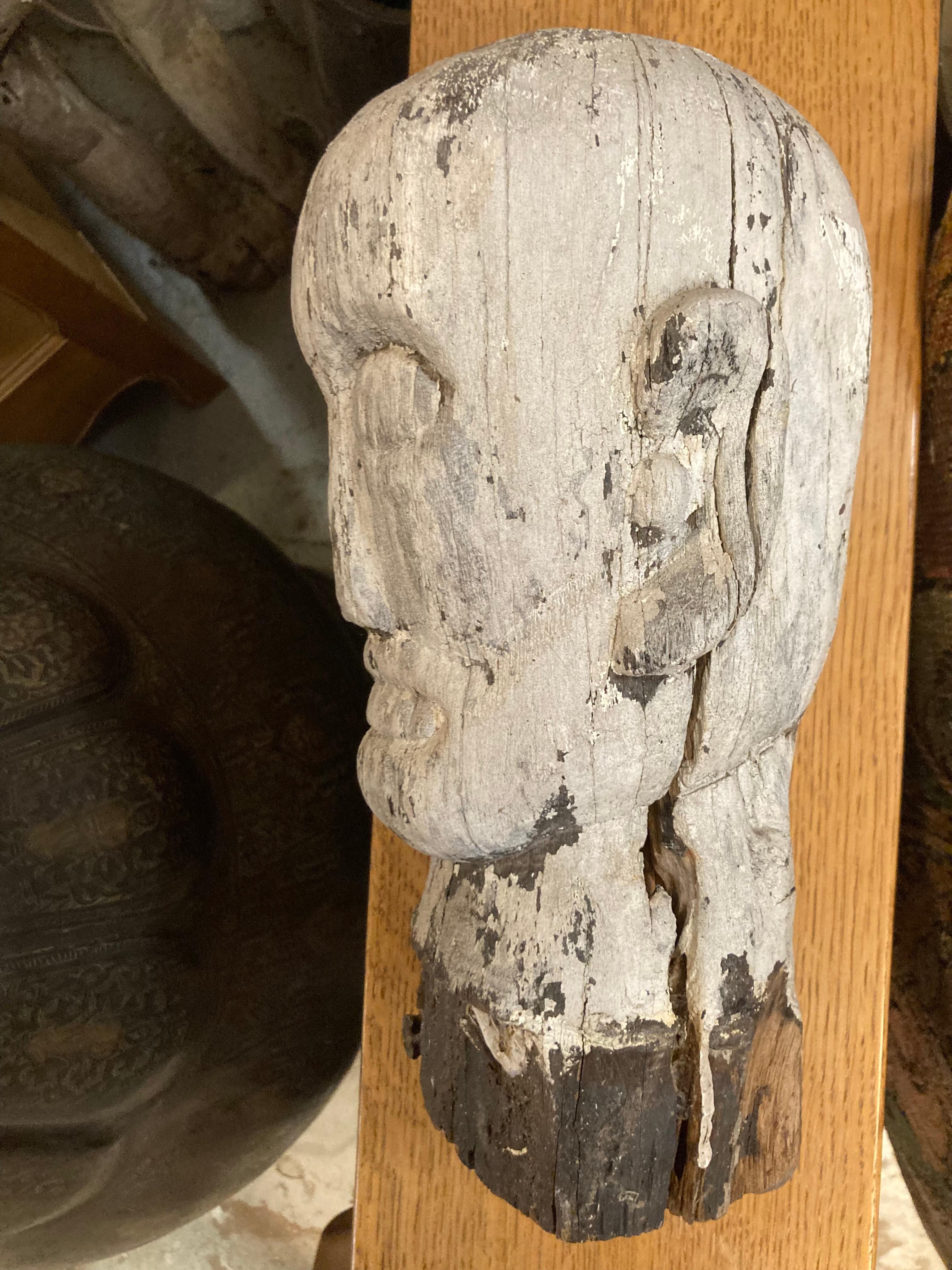 Powerful Carved and Painted Figural Sculpture/ New Guinea For Sale 5
