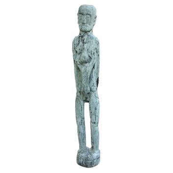Powerful Carved and Painted Figural Sculpture/ New Guinea