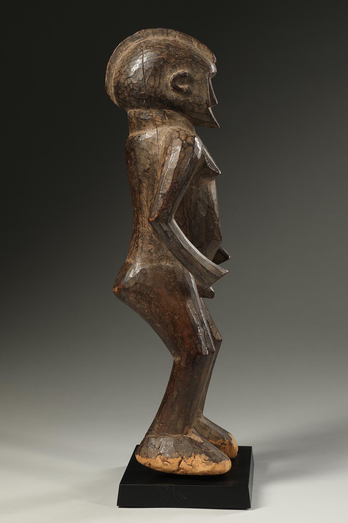 Mächtige frühe Classic Cubist Wood Standing Bobo Fing Figur Afrika Ex J. Willis im Angebot 3