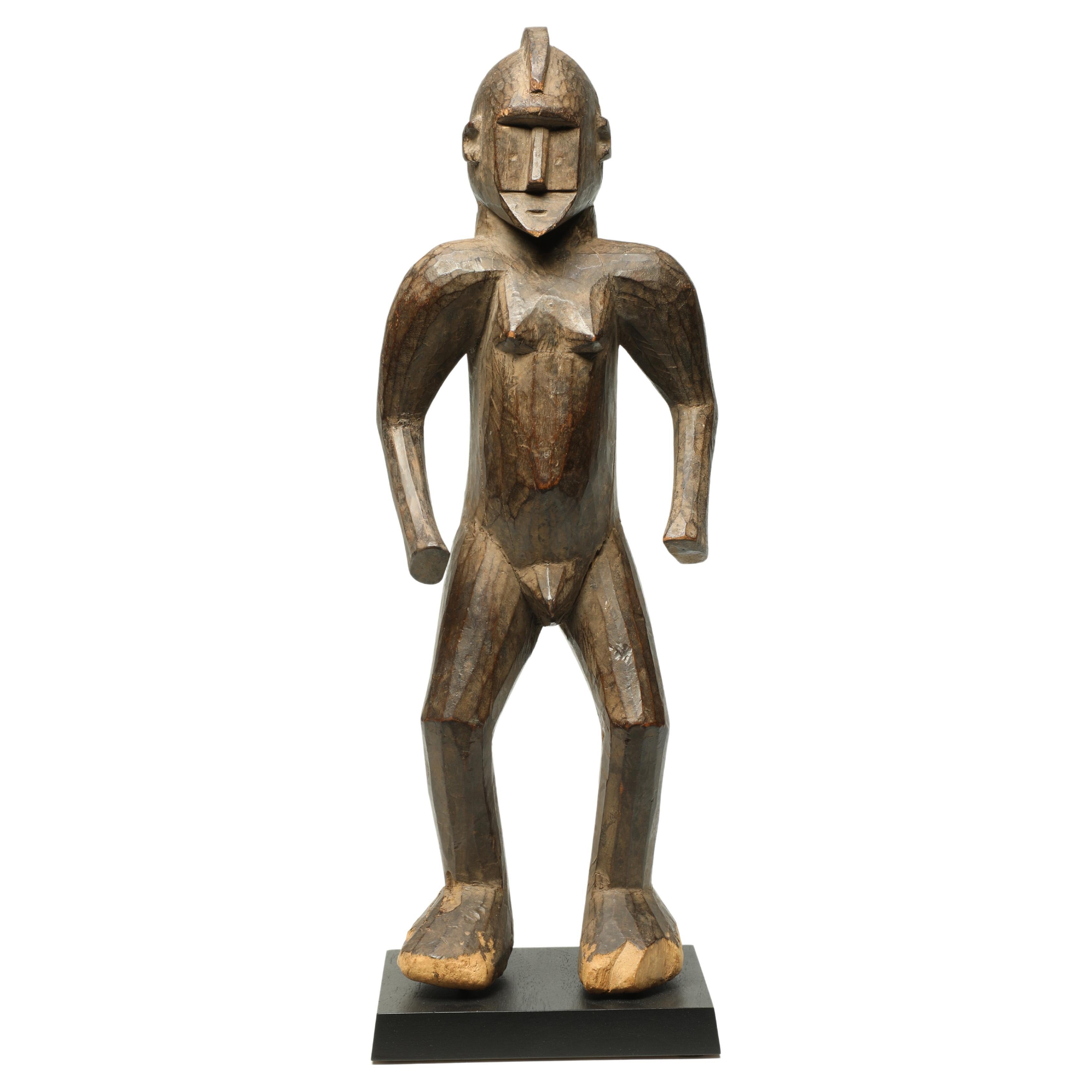 Powerful Early Classic Cubist Wood Standing Bobo Fing Figure Africa Ex J. Willis For Sale