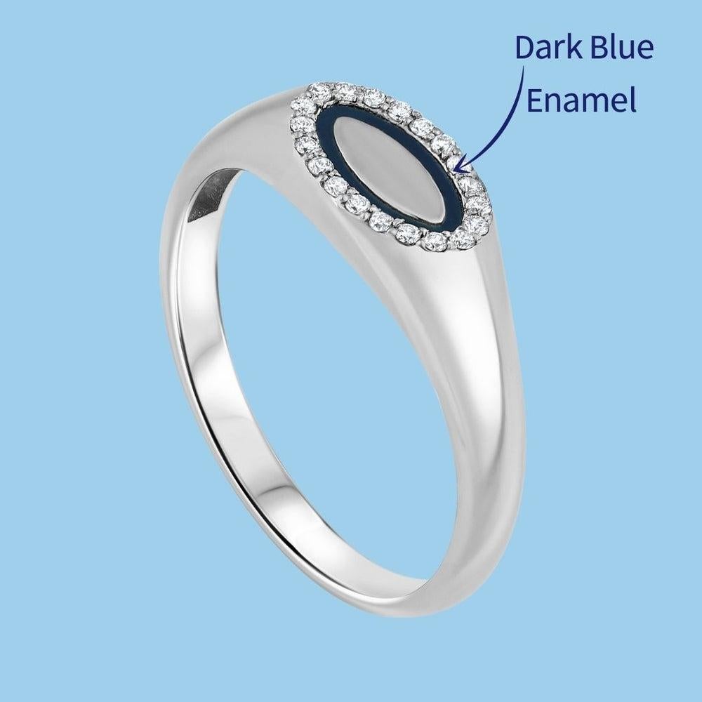 For Sale:  Powerful Men's 14K White Gold Diamond and Enamel Signet Ring by Shlomit Rogel 6