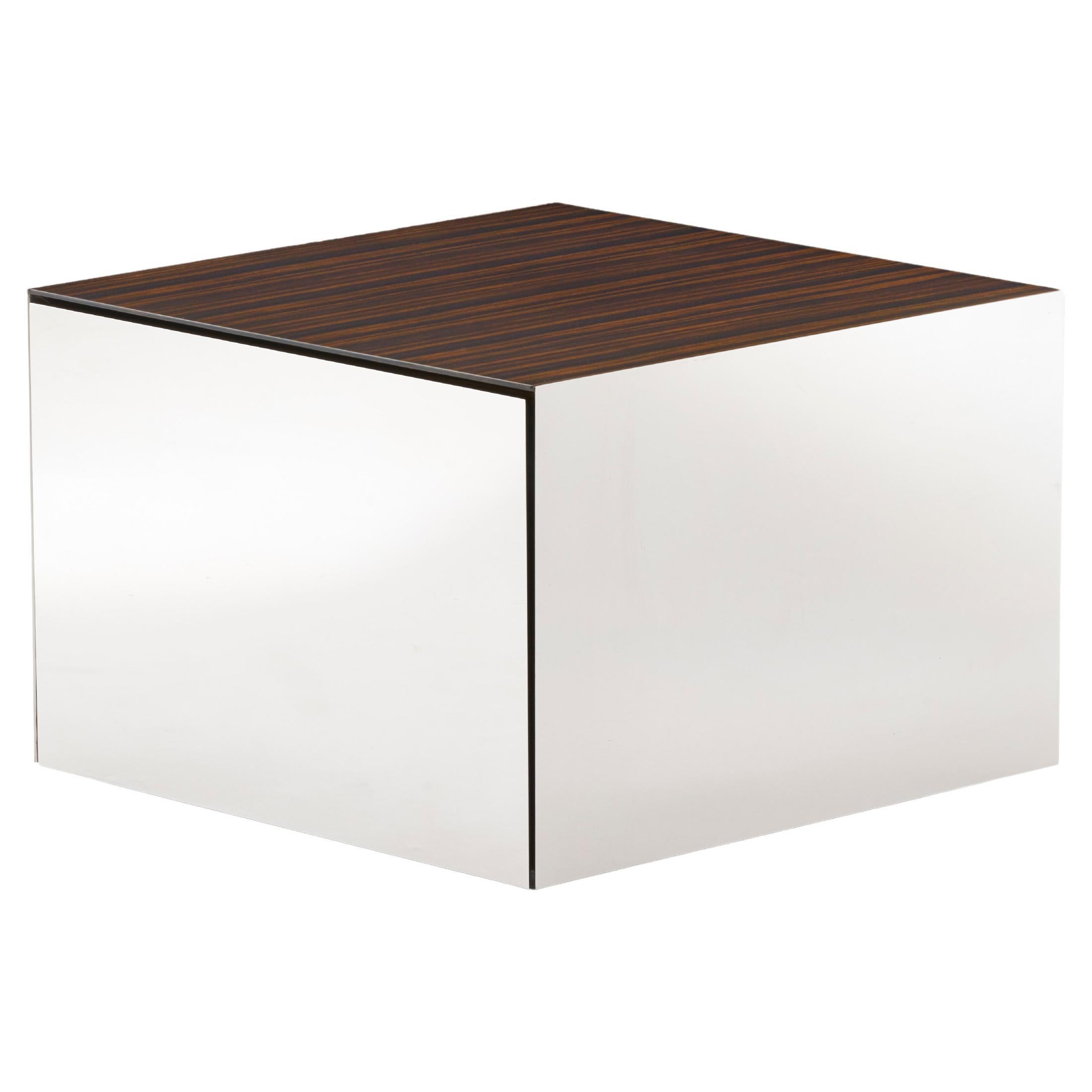 Powerful CubeTable, Side Table with Hidden Power Source in Storage Drawer For Sale
