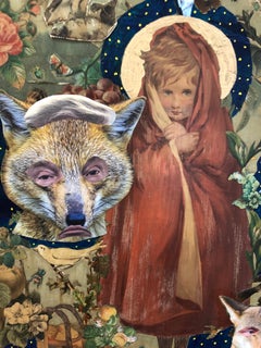 Powerful Mixed-Media Collage Diptych on Victorian Panels