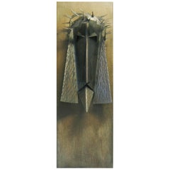 Powerful Modernist Welded Iron Head of Jesus Christ