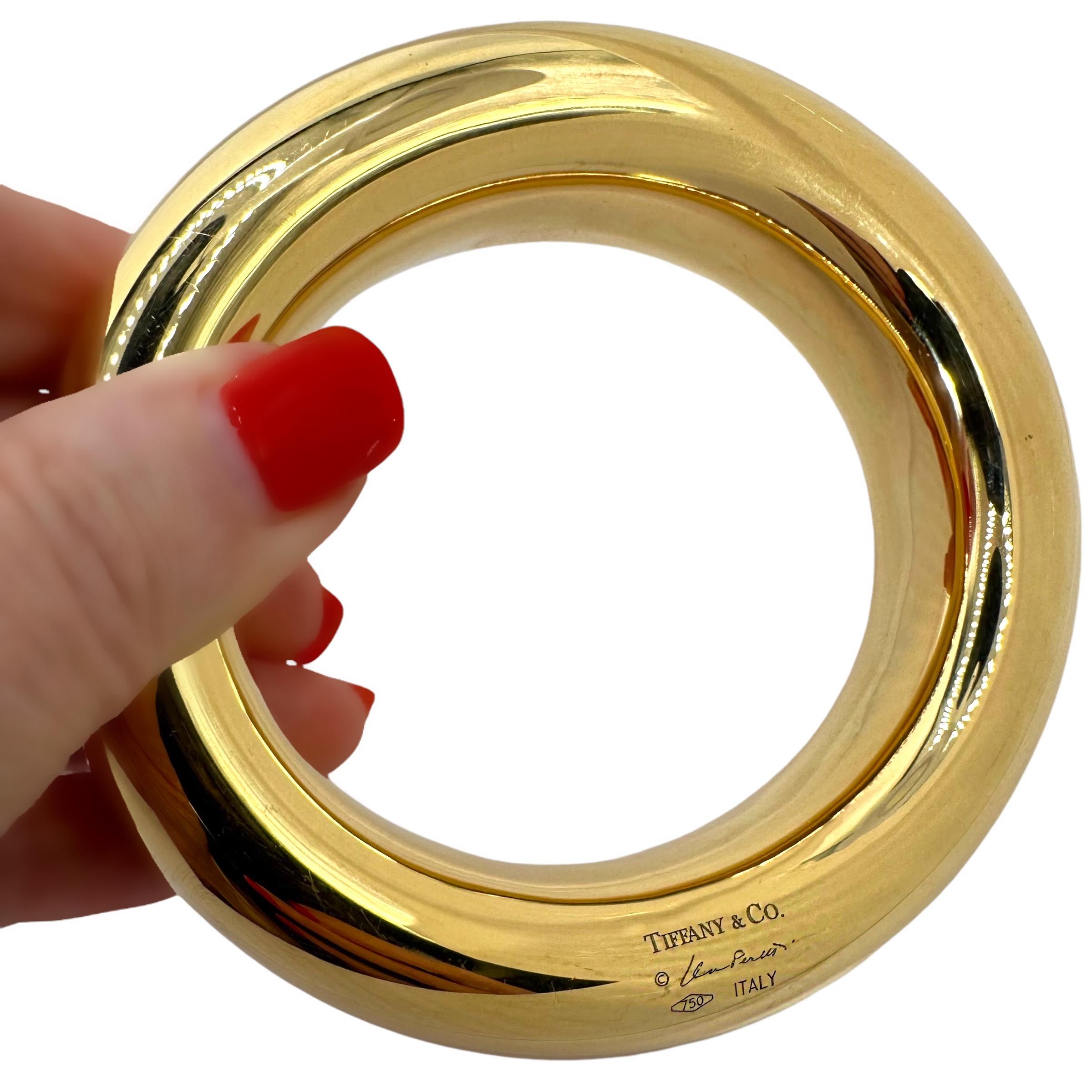Powerful Tiffany & Co./ Elsa Peretti 18k High Polish Doughnut Bangle Bracelet 2