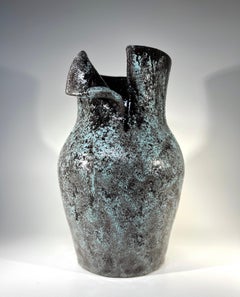 Powerful, Torn Fold Ceramic Vase By Accolay, France 1960's