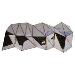 Powerlines Bench in Welded Mirror-Polished Stainless Steel by Julian Mayor