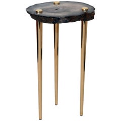 'Powers of 10' Side Table in Quartz, Agate and Brass by Christopher Kreiling