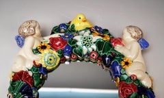 Powolny Art Nouveau Vienna Wall Mirror Cherubs Flowers Model 287 VWGK, 1913-1919