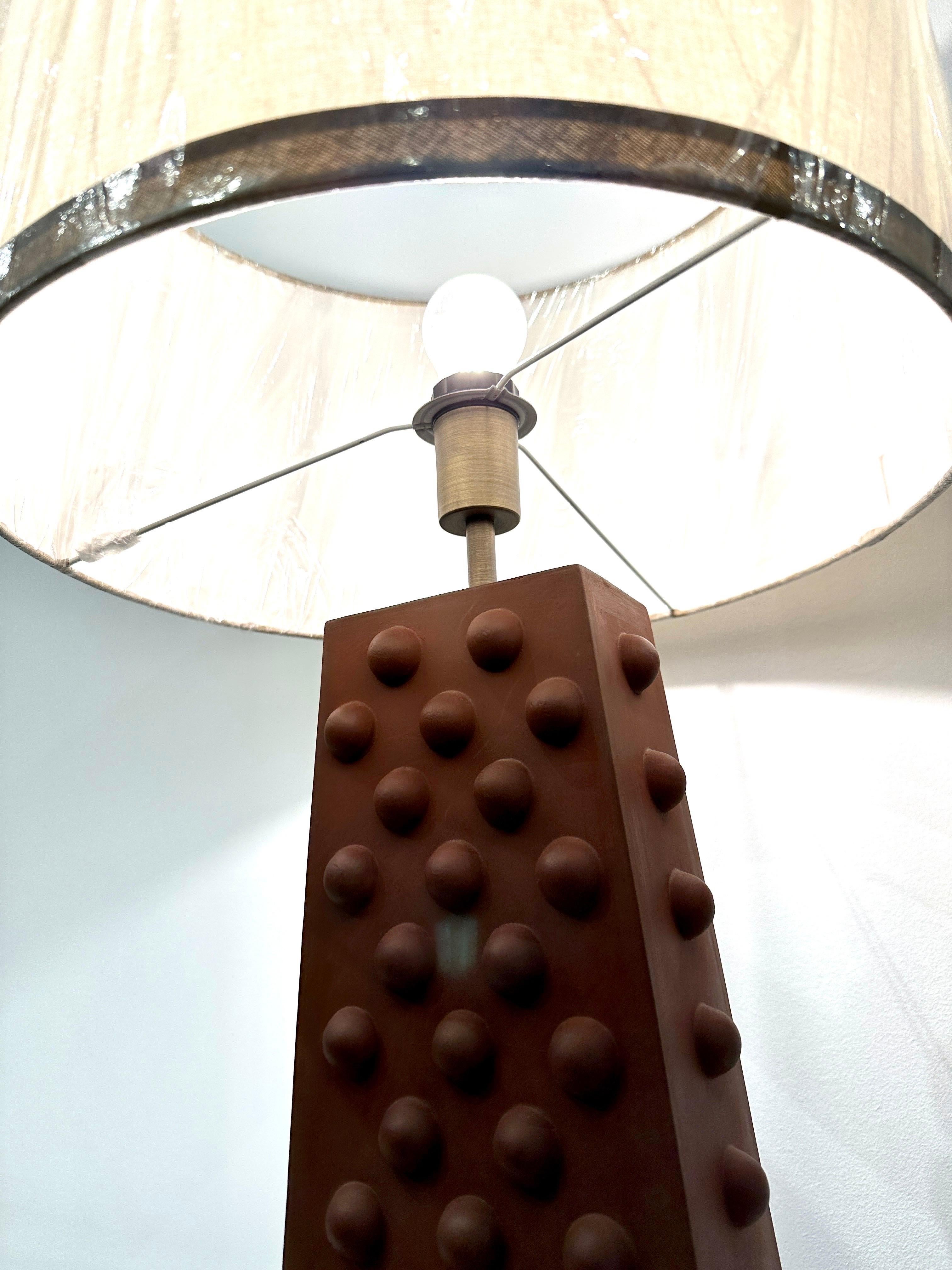 Pox Design Natural Terra Cotta Table Lamp In Good Condition In North Miami, FL