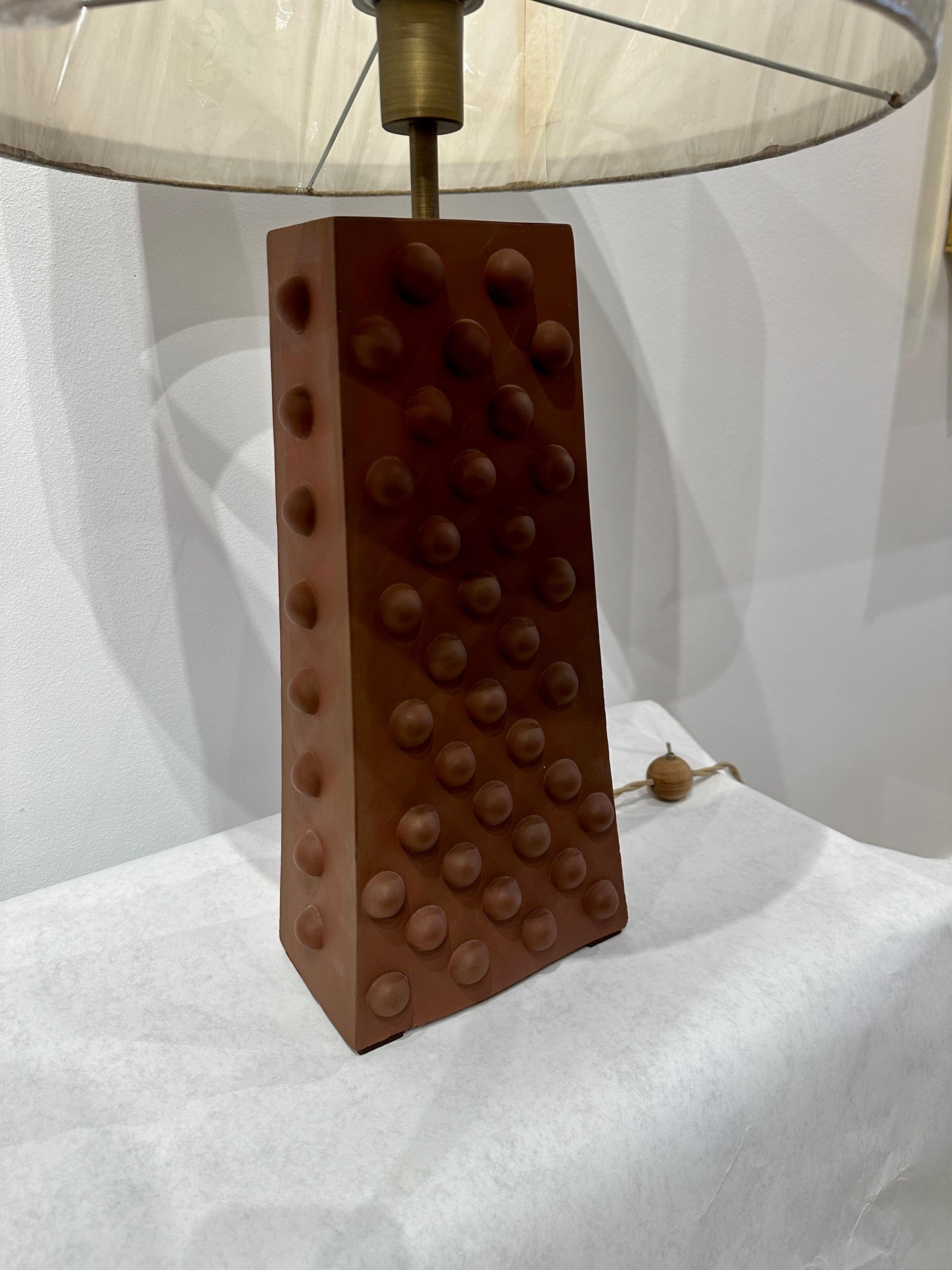 20th Century Pox Design Natural Terra Cotta Table Lamp