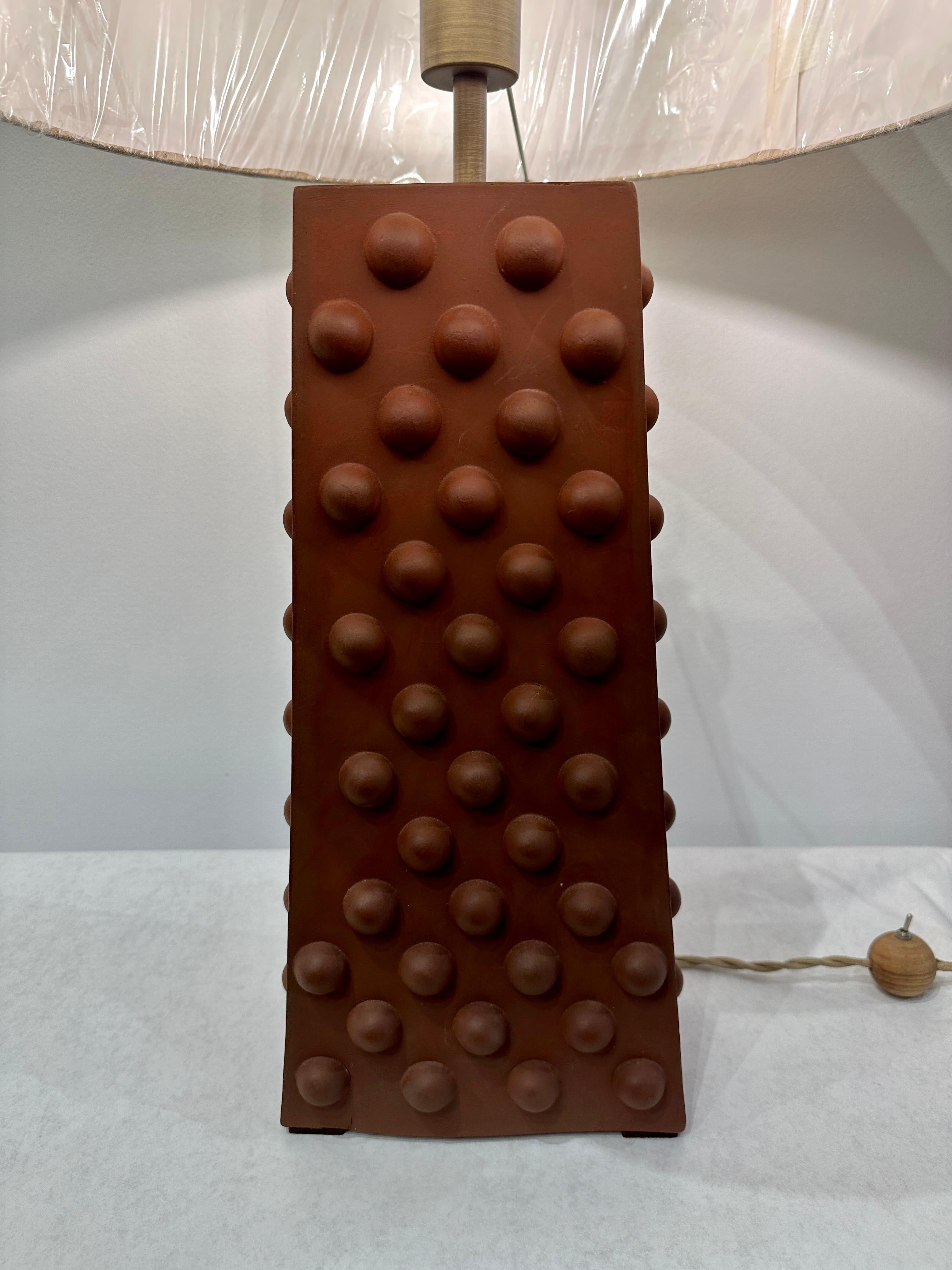 Terracotta Pox Design Natural Terra Cotta Table Lamp