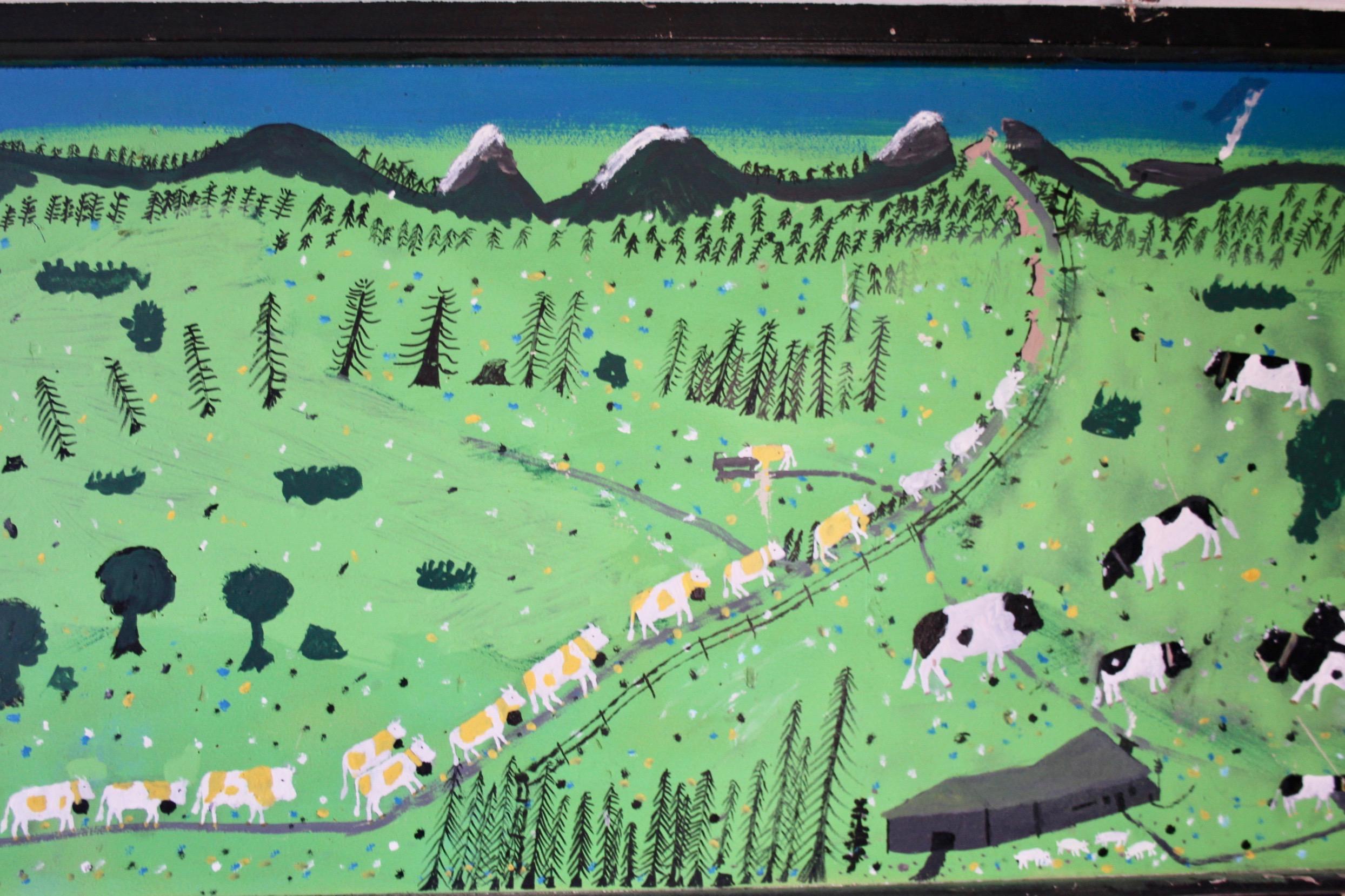 Peinture Poya sur bois de Laurent Mussillier  Bon état - En vente à grand Lancy, CH