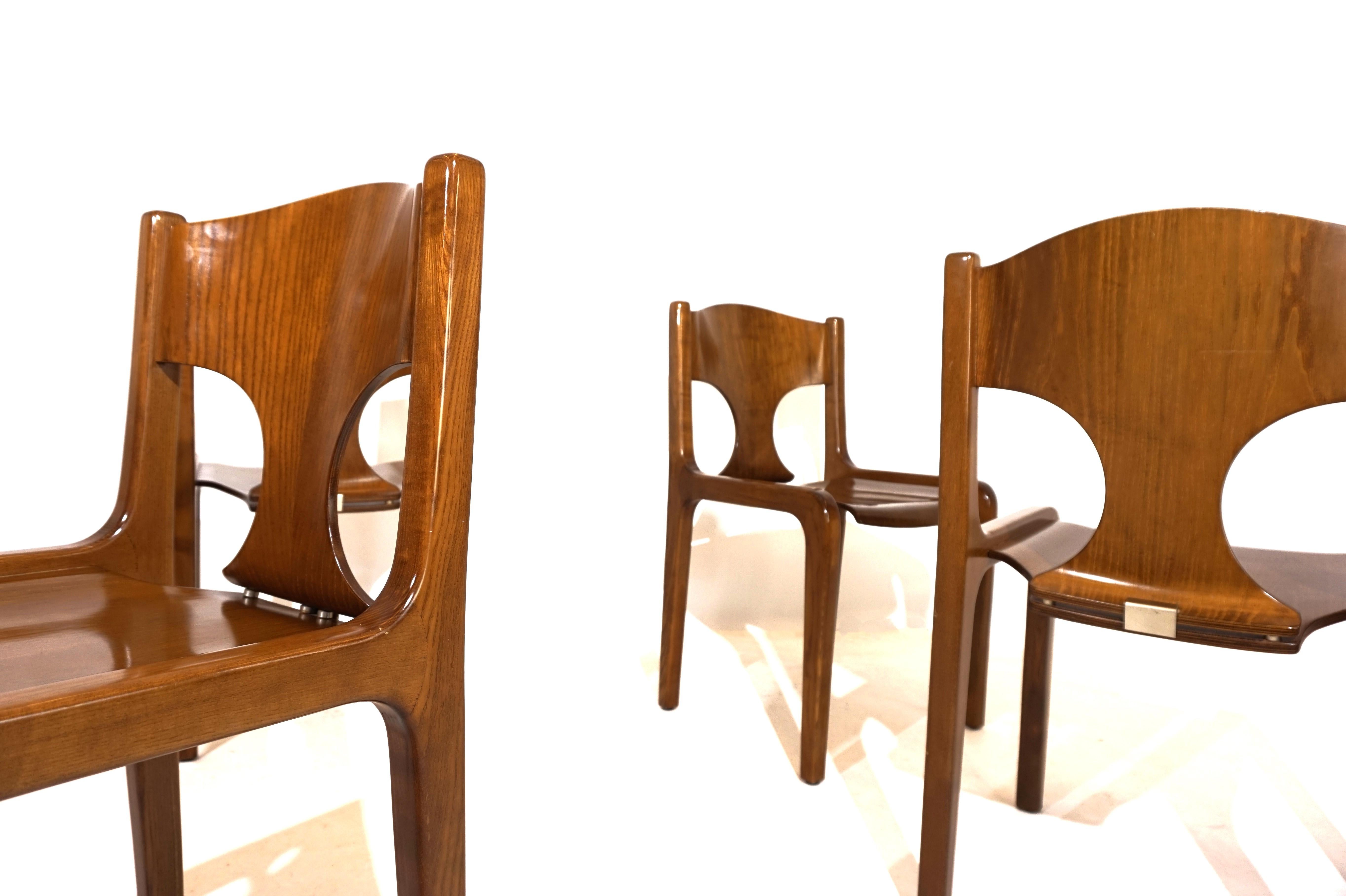 Pozzi dining chairs set of 4 by Augusto Savini For Sale 7