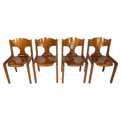 Vintage Pozzi dining chairs set of 4 by Augusto Savini