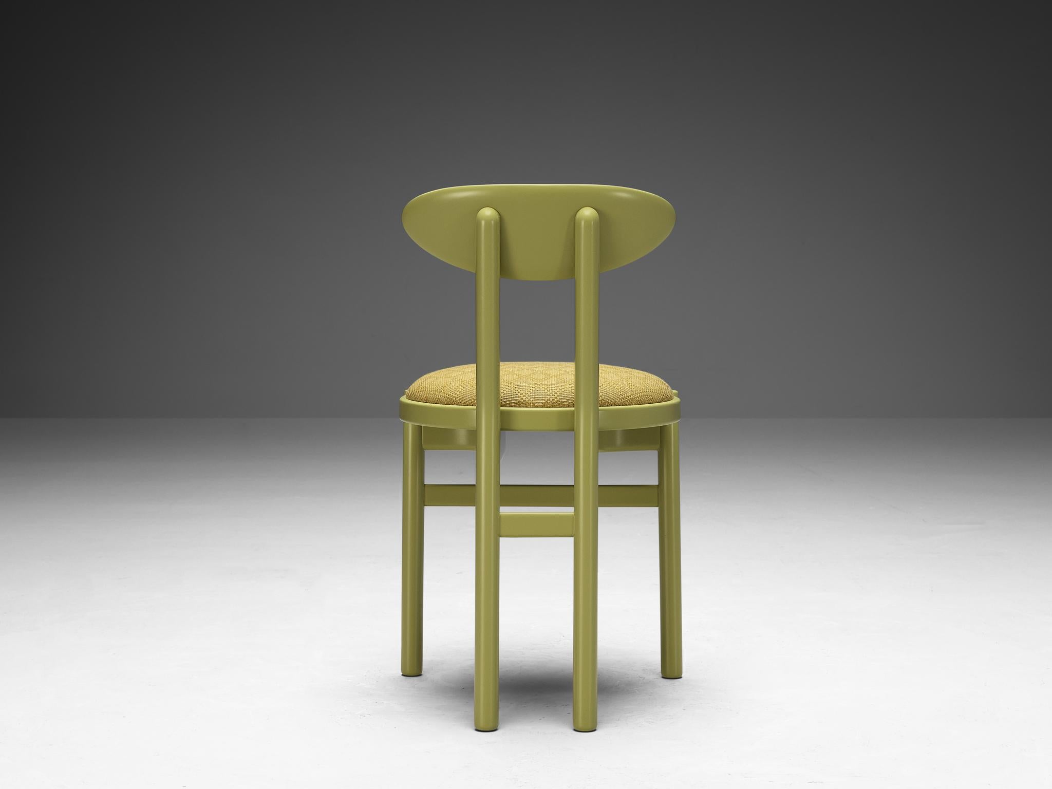 Pozzi Italian Dining Chairs with Linden Green Wooden Frames In Good Condition In Waalwijk, NL