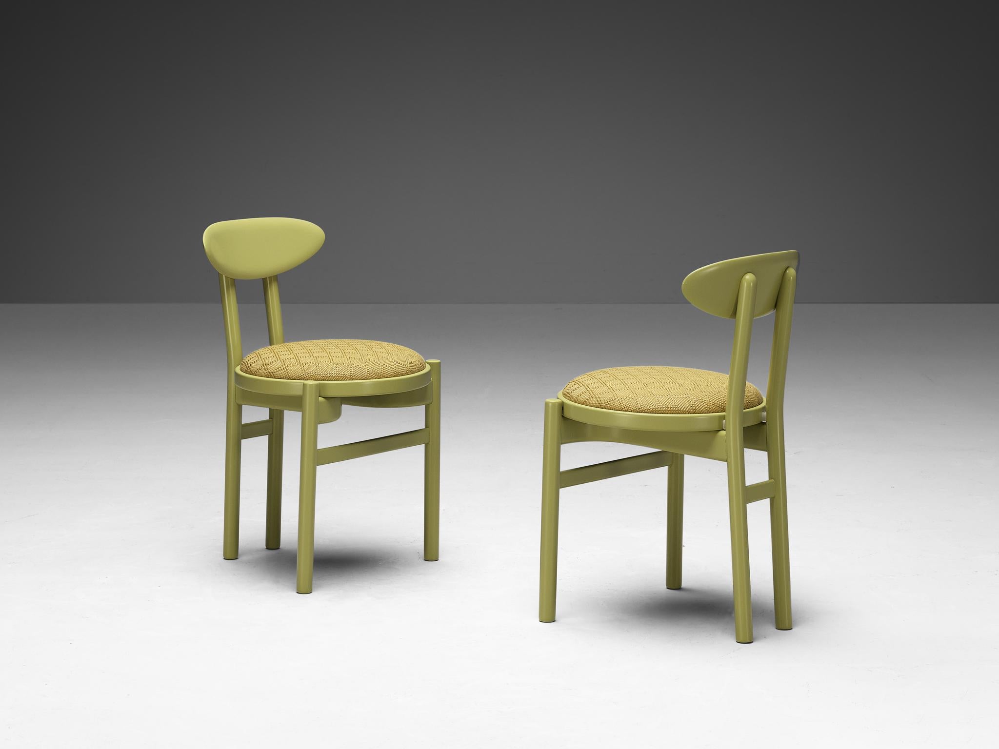 Pozzi Italian Dining Chairs with Linden Green Wooden Frames 1