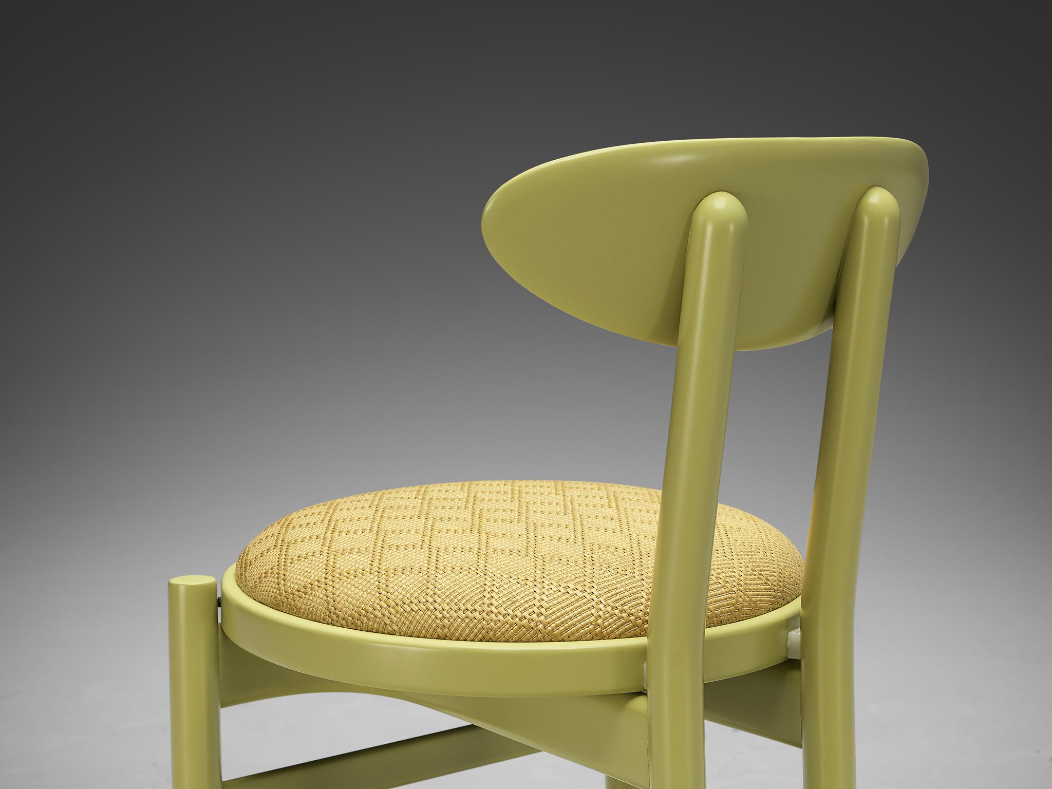 Pozzi Italian Dining Chairs with Linden Green Wooden Frames 2