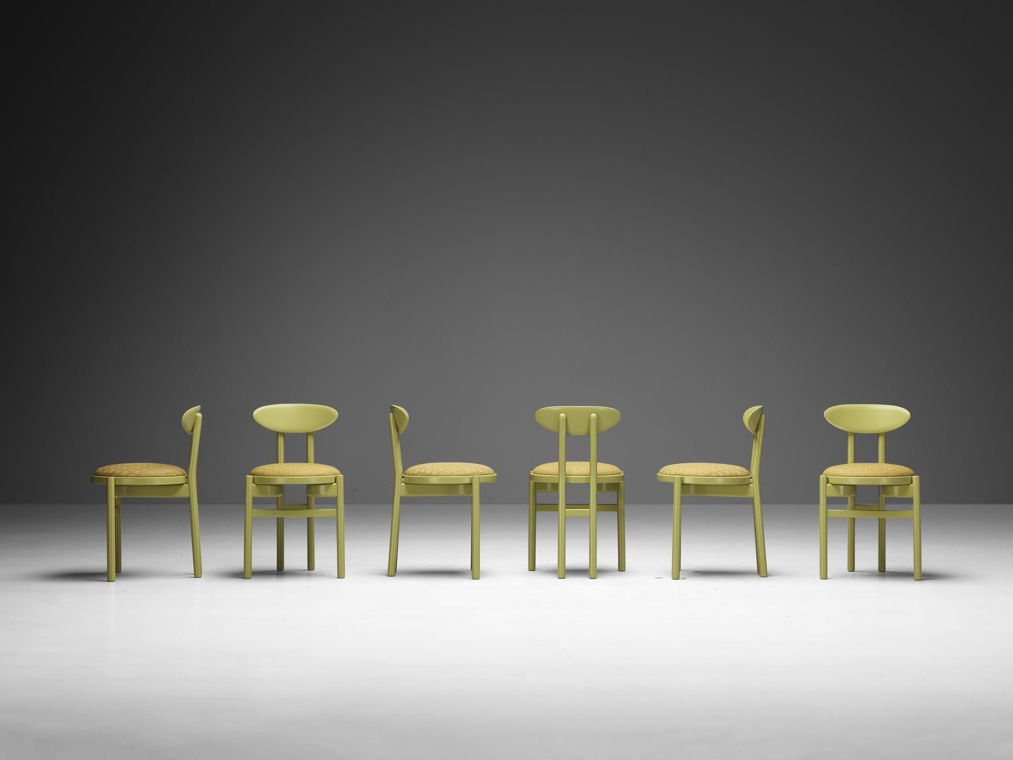 Pozzi Italian Dining Chairs with Linden Green Wooden Frames 3