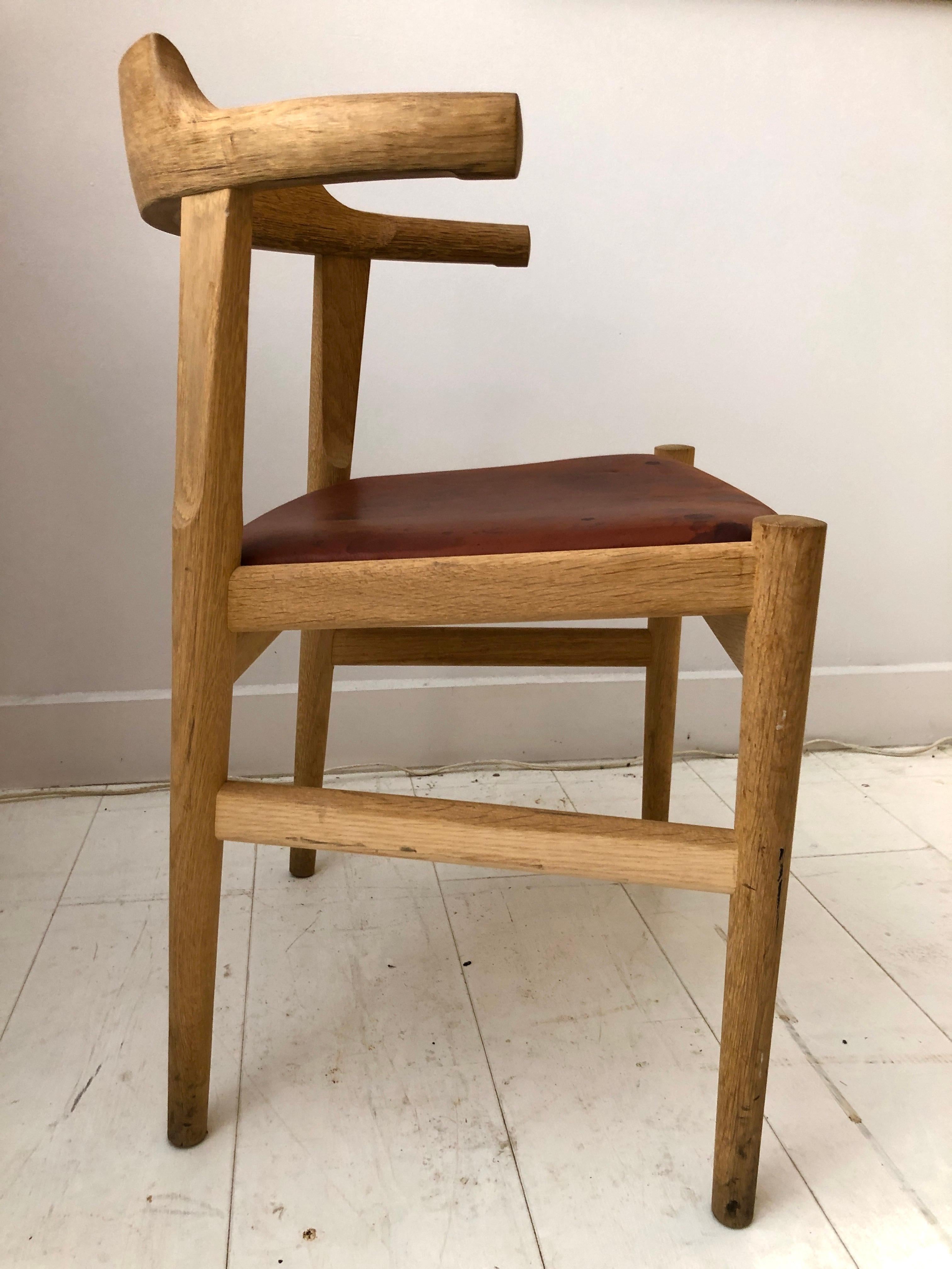 Mid-Century Modern PP 68 Final Chair by Hans Wegner, with Leather Seat For Sale