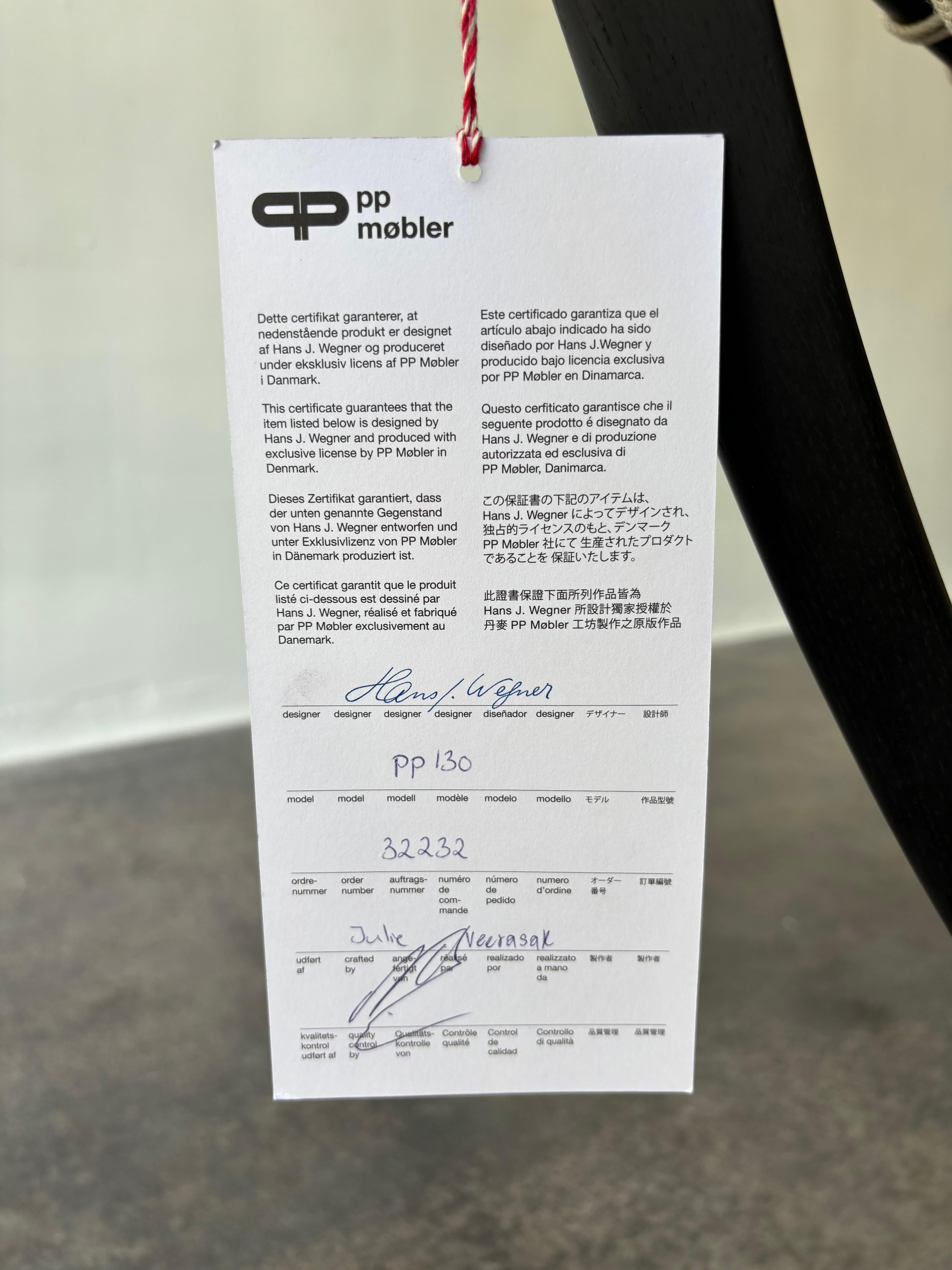 Silla PP Møbler Circle de Hans Wegner en negro tánico, Nuevo Original en venta 2