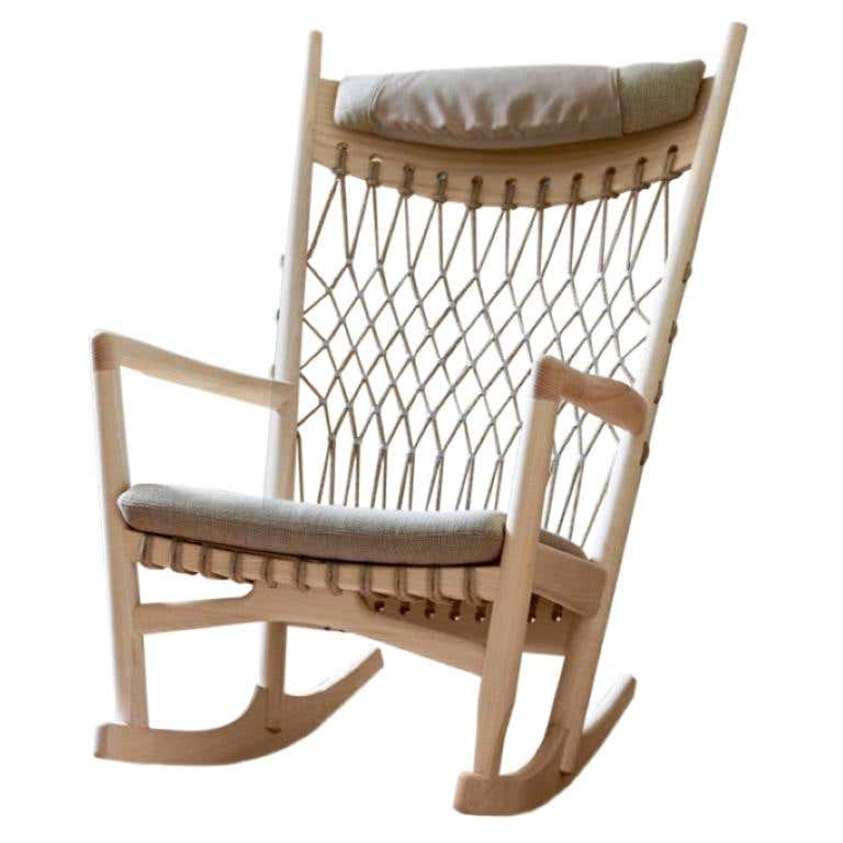 Mobler Rocking Chair PP Mobler PP124 Rocking Chair in Soaptreated Ash with Natural Flag ...