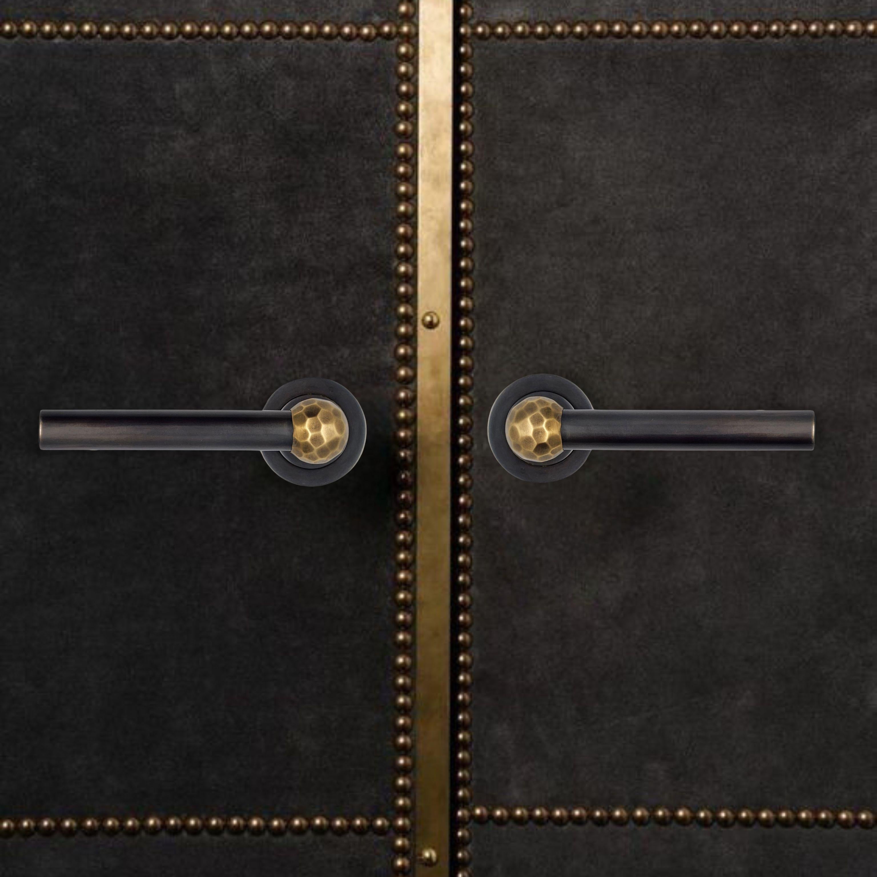 PP/NO/05 Gunmetal patinated brass door handle For Sale 2