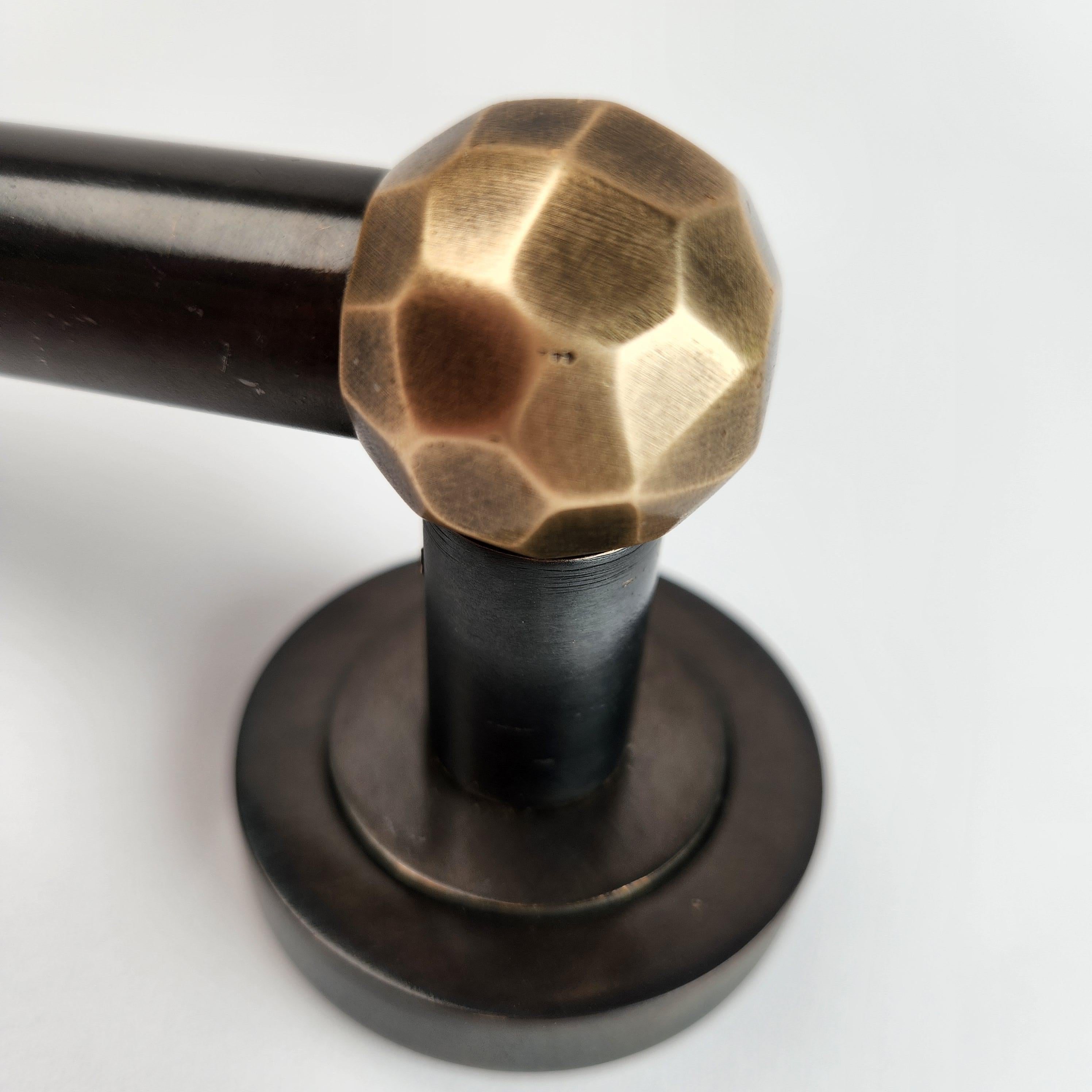Brass PP/NO/05 Gunmetal patinated brass door handle For Sale