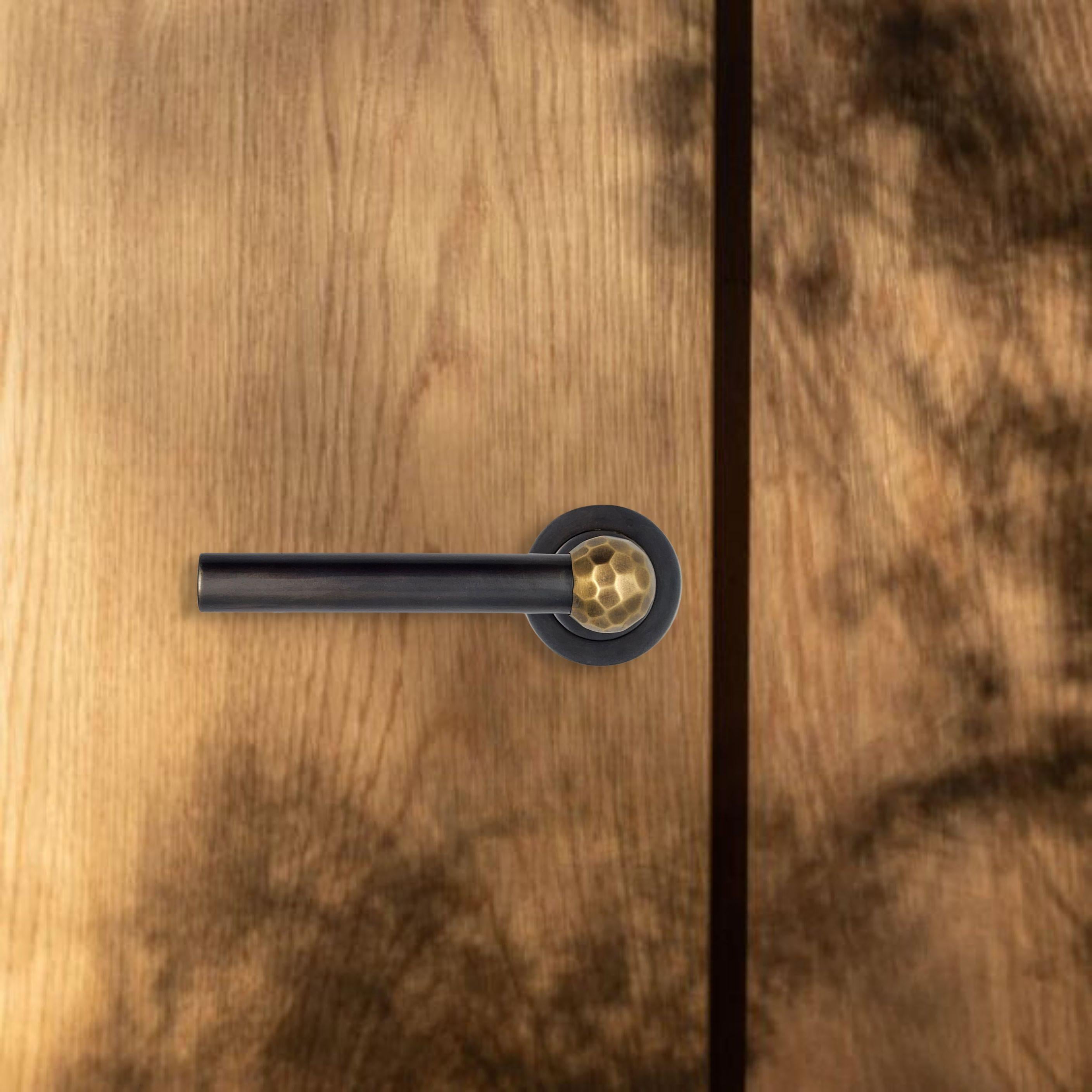 PP/NO/05 Gunmetal patinated brass door handle For Sale 1