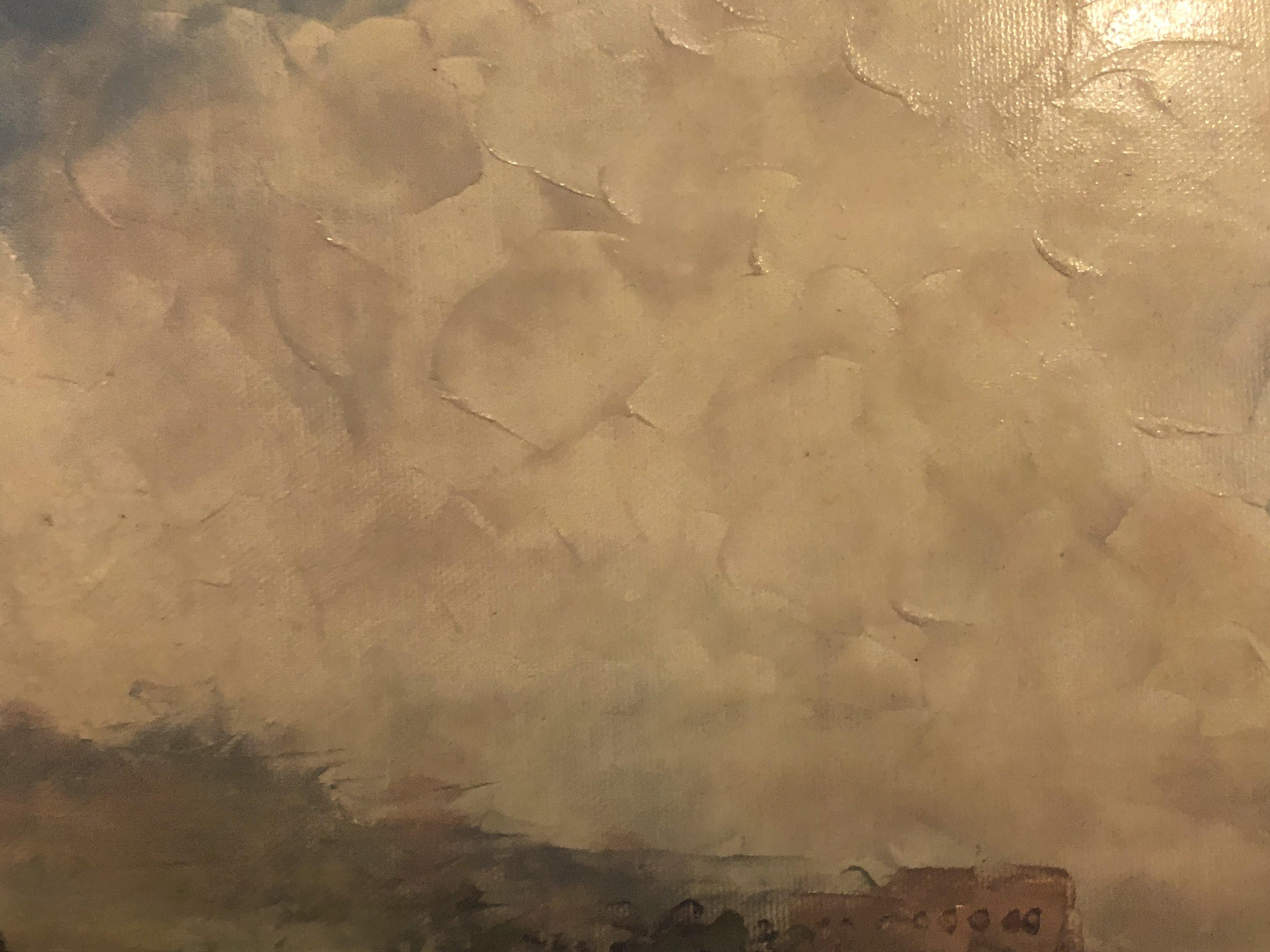 Peinture à l'huile sur toile Americana Landscape signée P. Paul, encadrée en vente 2