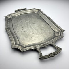 Pewter tray or fruit platter by Lavorazione a Mano Rama Peltro 95%, Italy 1950s