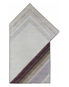 Grau Diagonal PPF5 Papiroflexia Bereich Teppich in handgeknüpfter Wolle von Mohebban