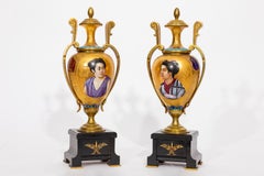 Pr. 19 C. French Japonisme Gilt Bronze & Marble Mounted Porcelain Vases, Malpass
