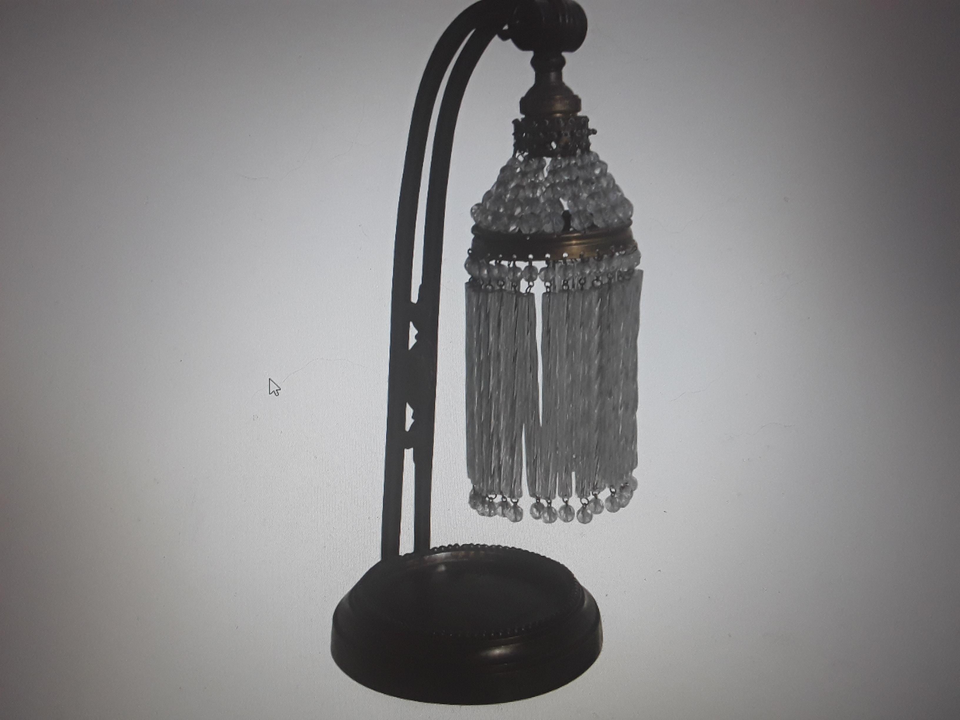 Pr 1920 French Art Deco Bronze Based Desk Lamp w/ Cut Crystal Adjustable Shade. For Sale 10