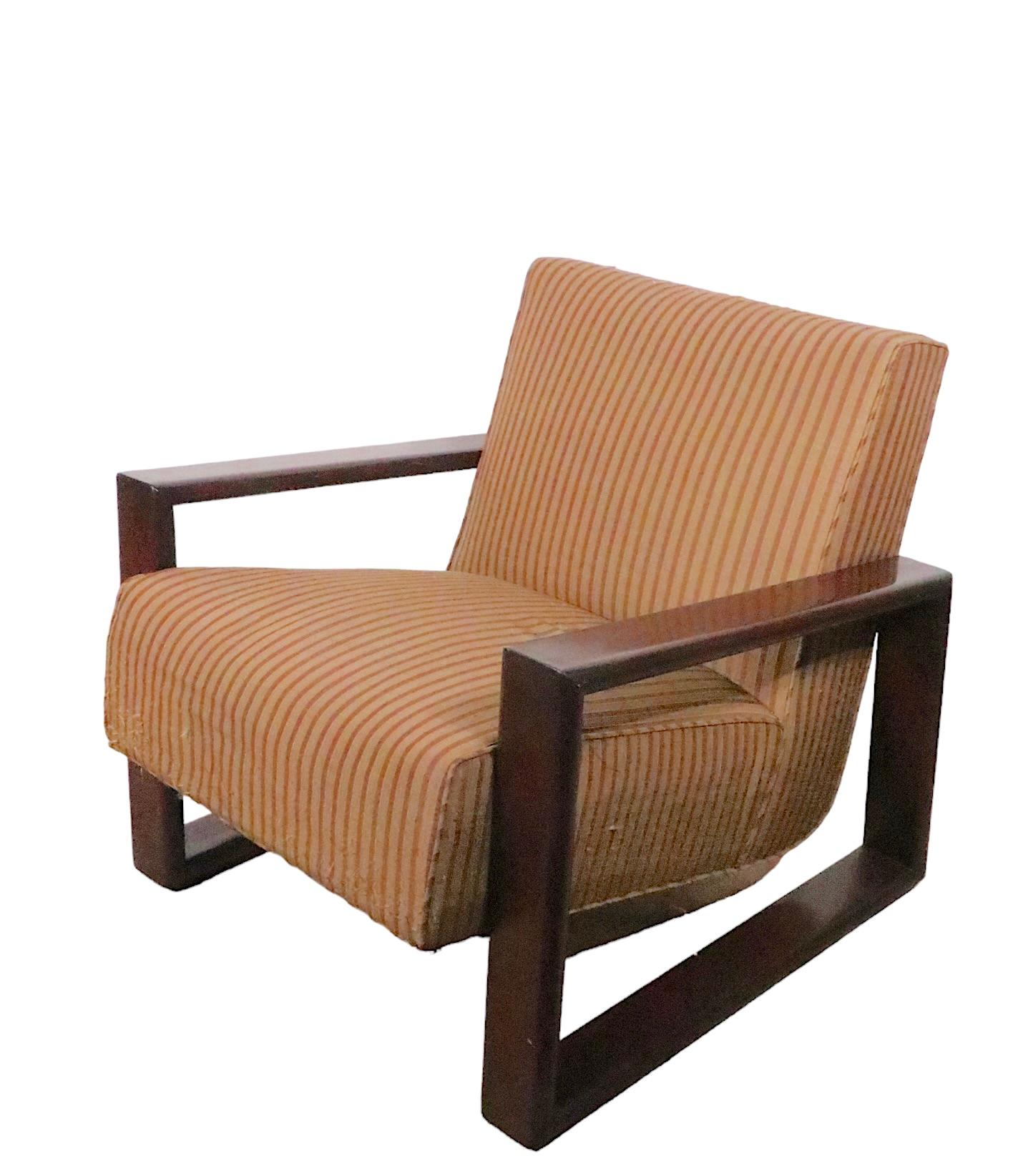 Pr. 1940's Open Arm Lounge Club  Chairs  For Sale 10