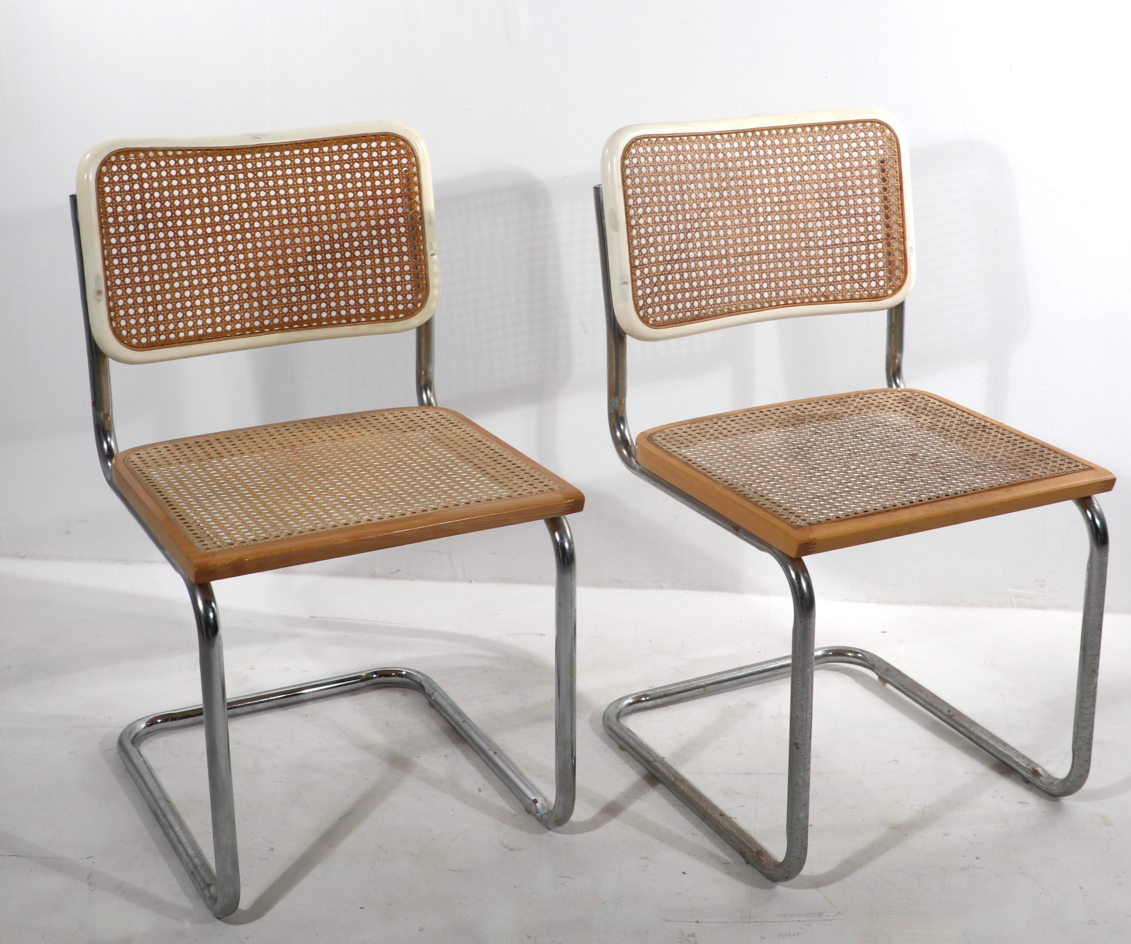 Bauhaus Pr. 1970's Cesca Dining Chairs Designed by Marcel Breuer