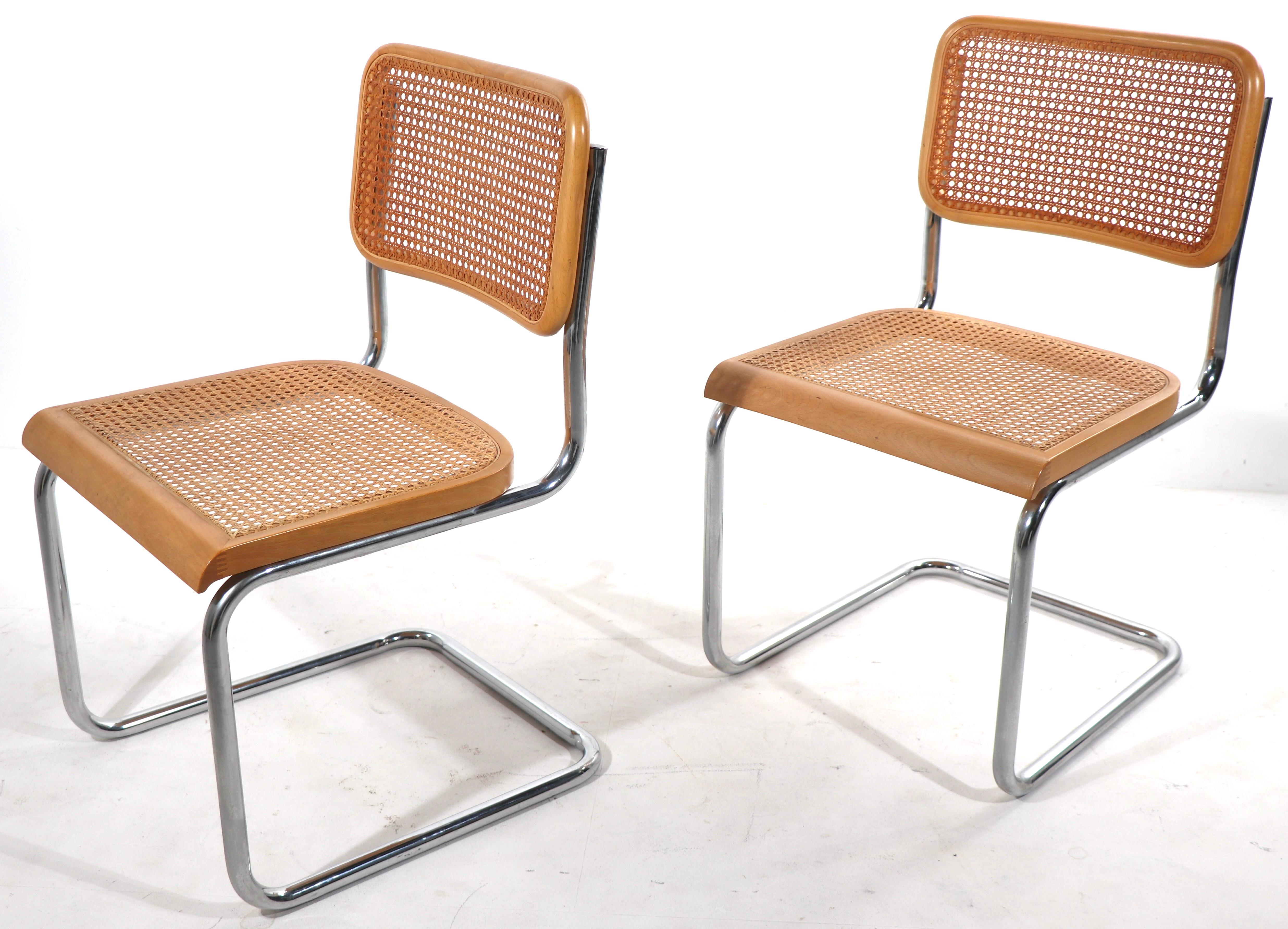 Bauhaus Pr. 1970's Cesca Dining Chairs Designed by Marcel Breuer 