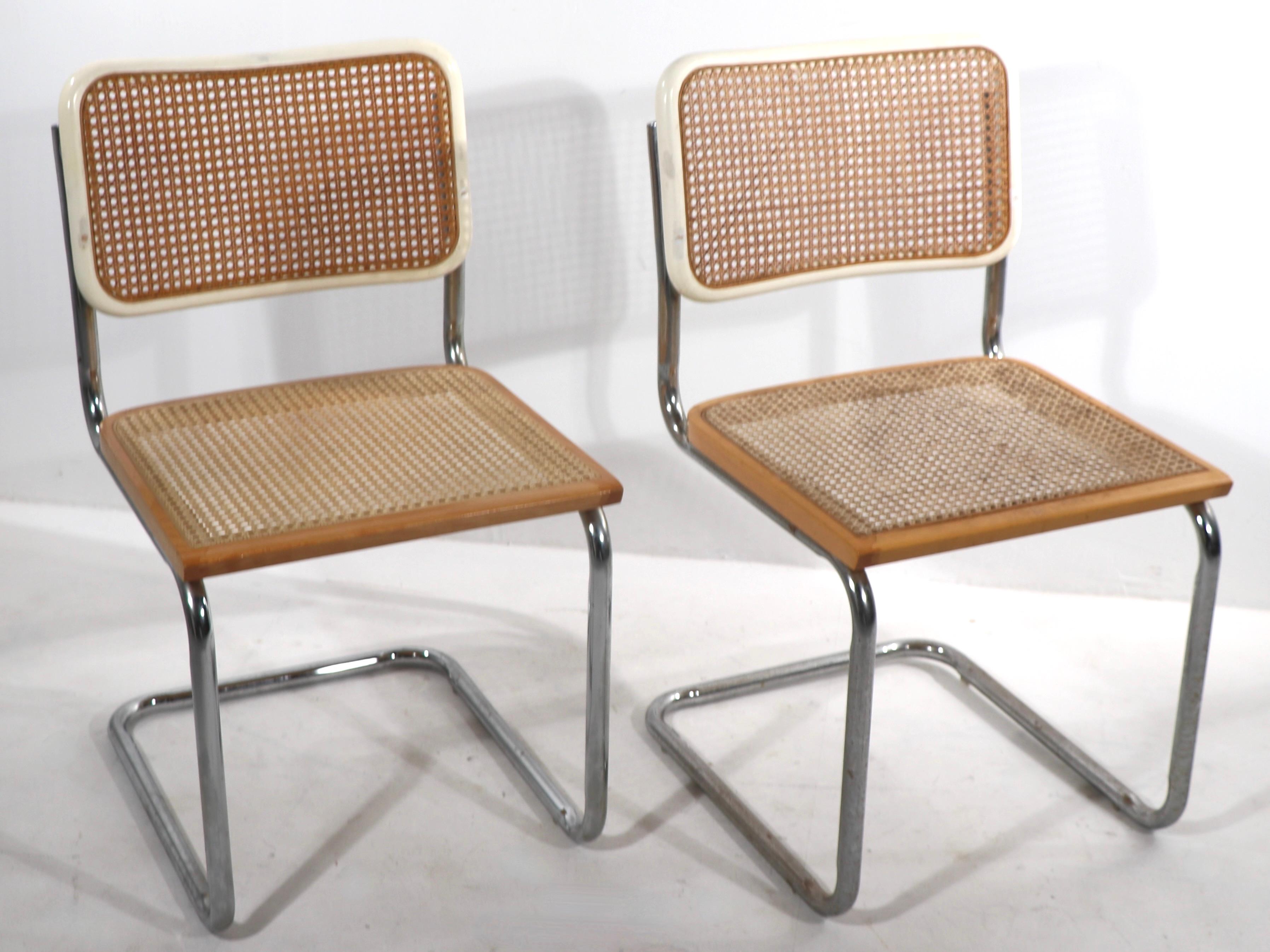 Canadian Pr. 1970's Cesca Dining Chairs Designed by Marcel Breuer
