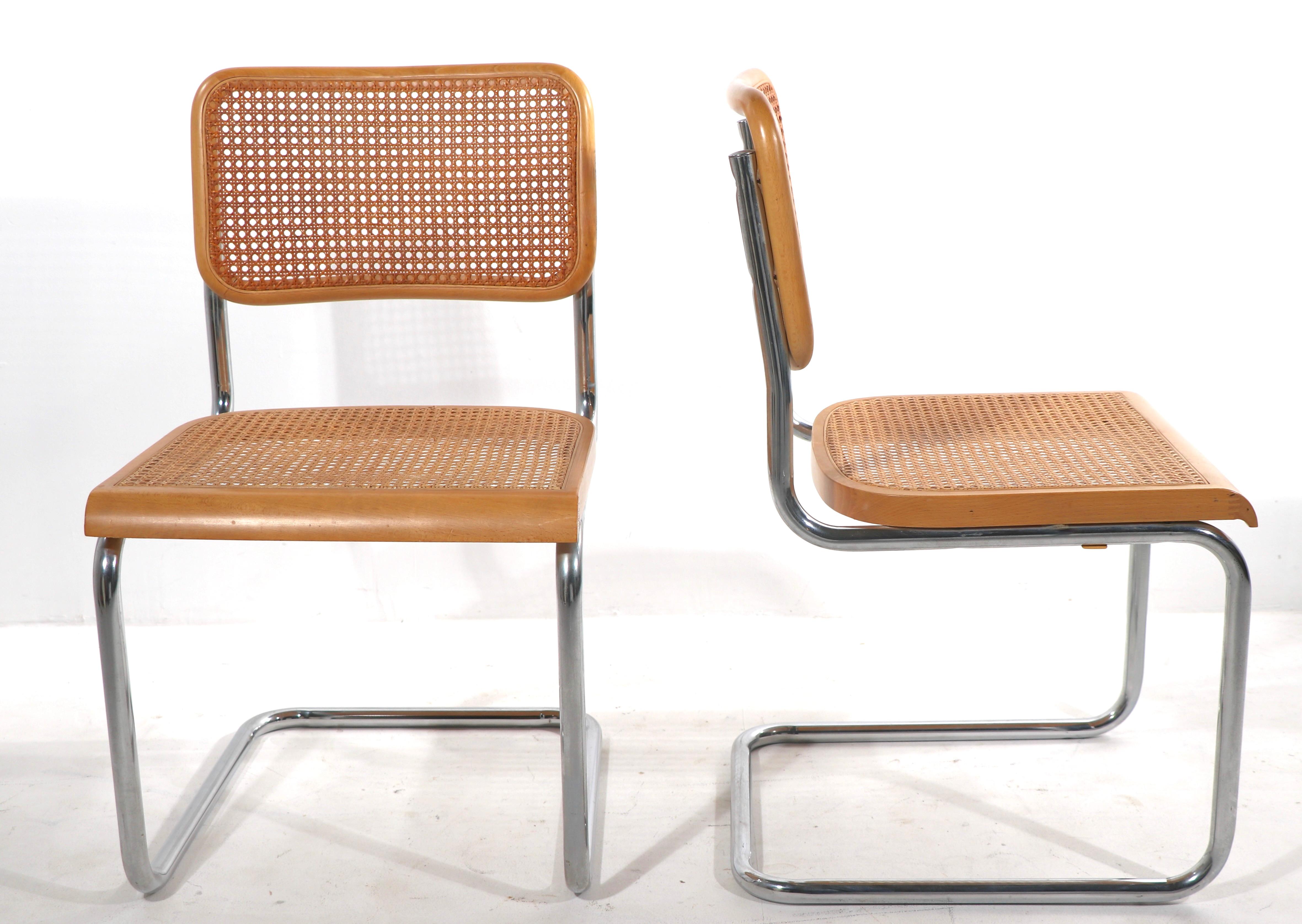 20th Century Pr. 1970's Cesca Dining Chairs Designed by Marcel Breuer 