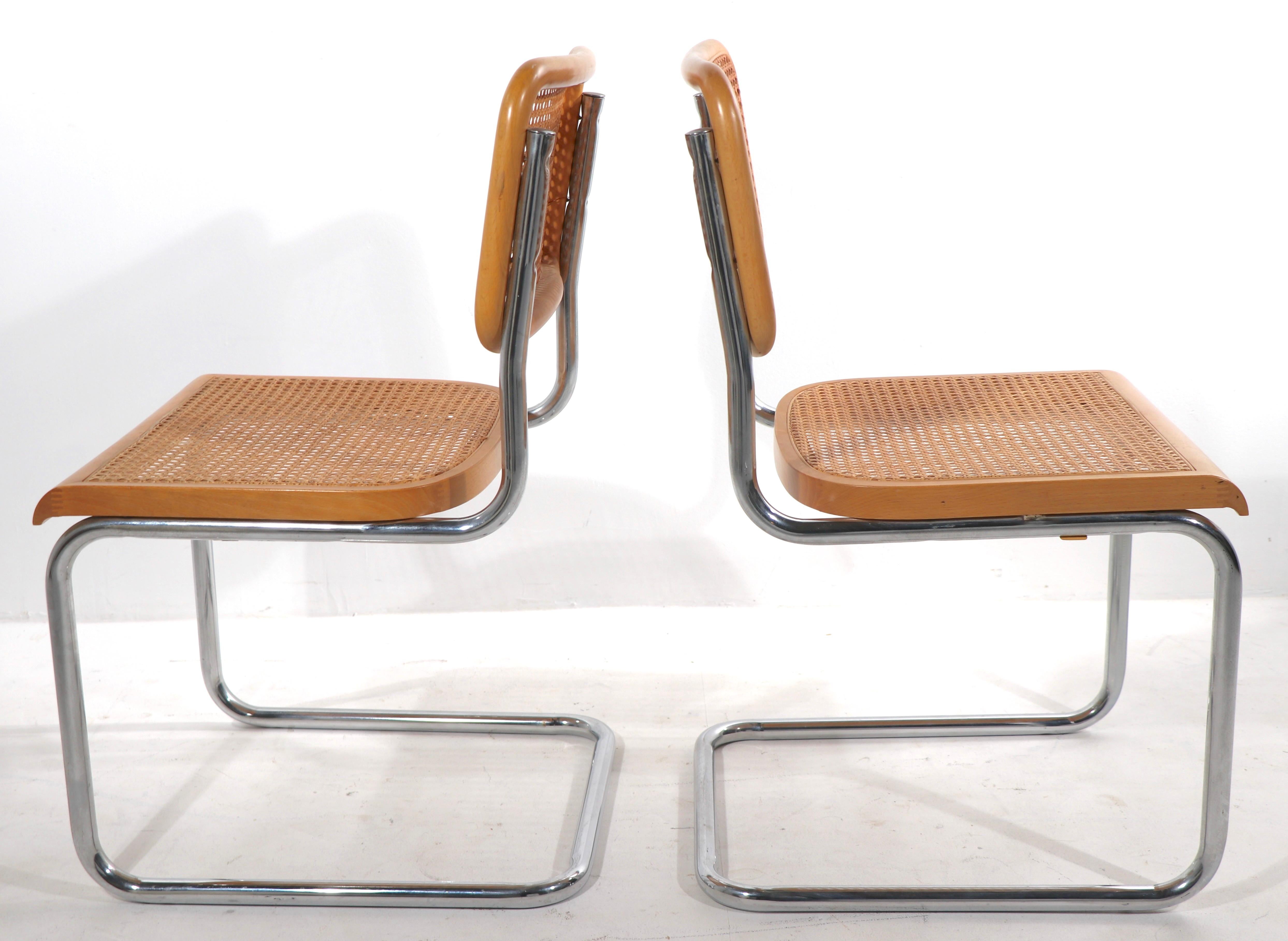 Cane Pr. 1970's Cesca Dining Chairs Designed by Marcel Breuer 