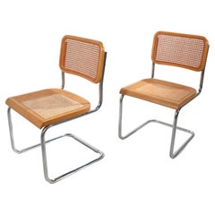 Vintage Pr. 1970's Cesca Dining Chairs Designed by Marcel Breuer 