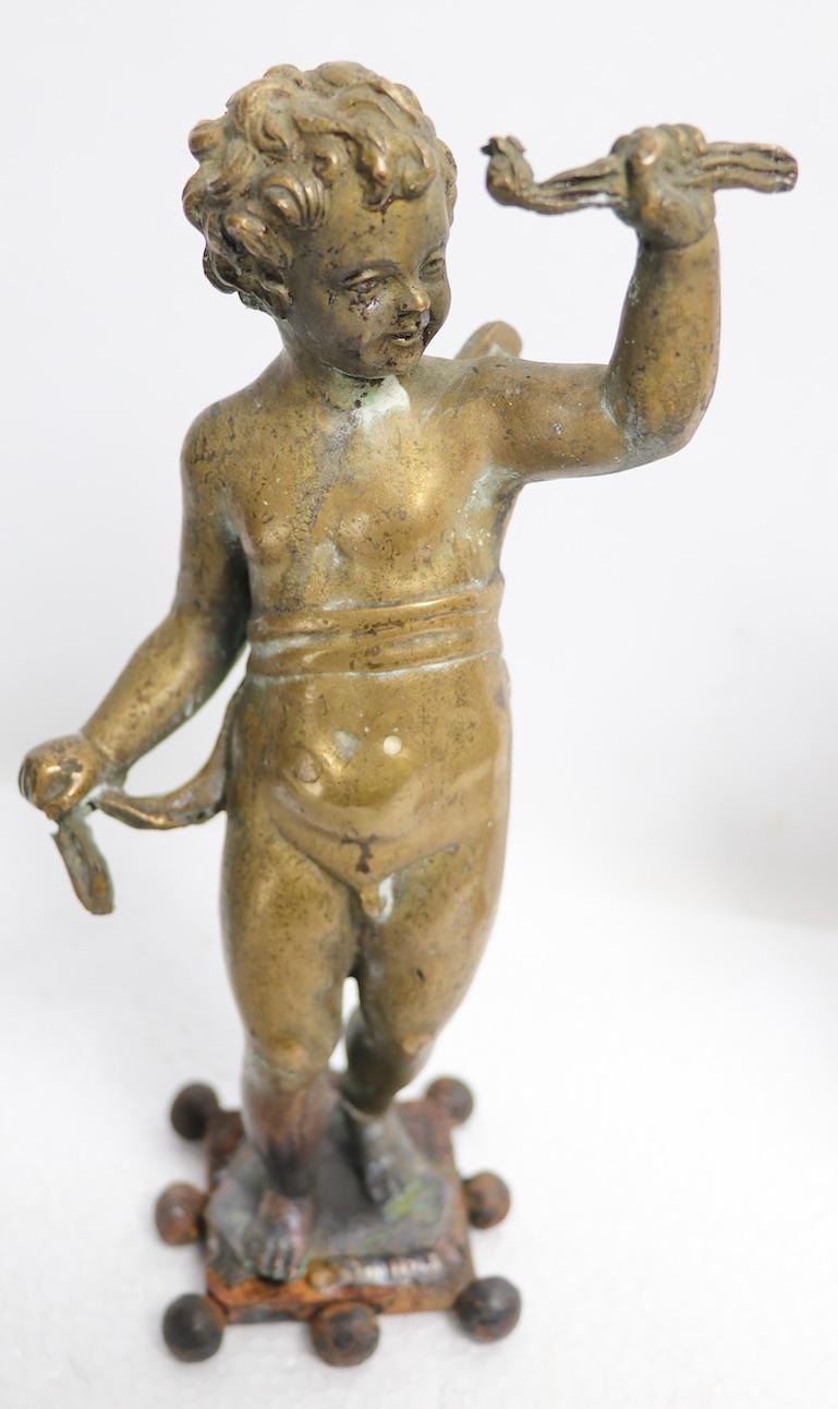 Pair of 19th Century Brass Winged Putti For Sale 2