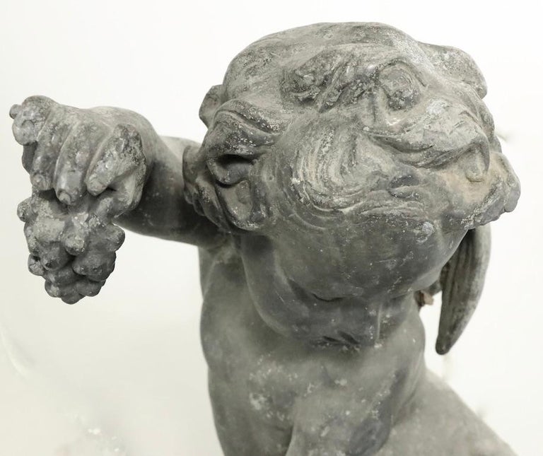 Pair of 19th Century Cast Lead Cupids from a Municipal Fountain For Sale 12