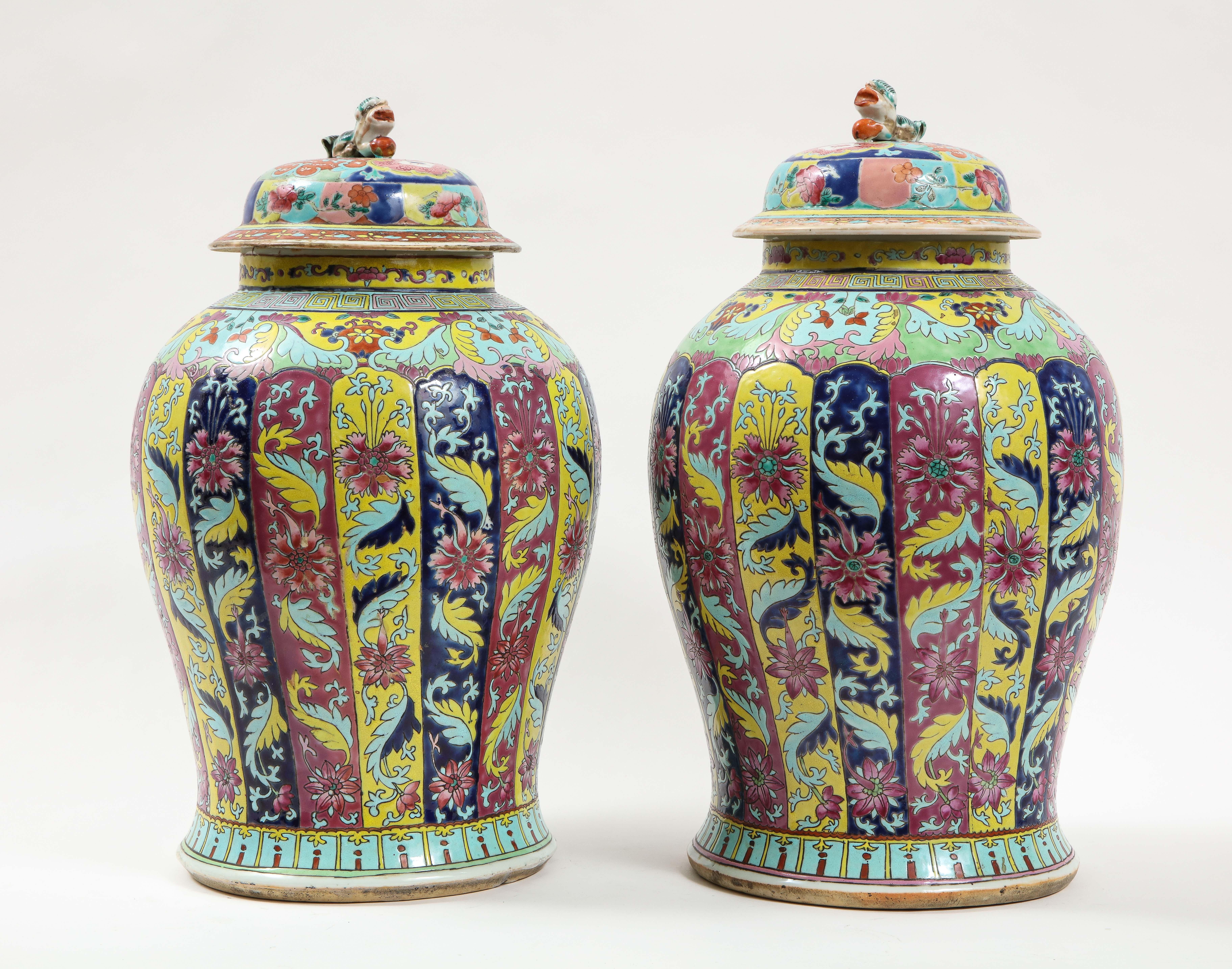 Chinese Pr. 19th Century Famille Rose Baluster Form Covered Vases, Henry Ford Collection For Sale