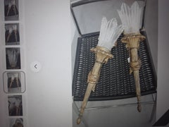 PR 19thc French Louis Louis XV Bronze Sconces with Baccarat Crystal Torch Shades