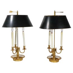 Pr. 20th C.  French Bouillotte Victorian Style Table Lamps