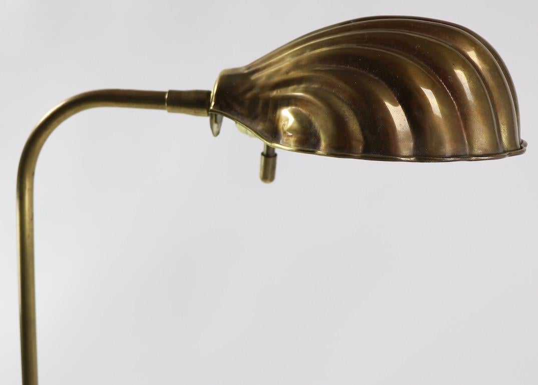 vintage brass shell floor lamp