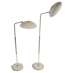 Pr. Adjustable Floor Lamps with Saucer Shades Thurston for Lightolier