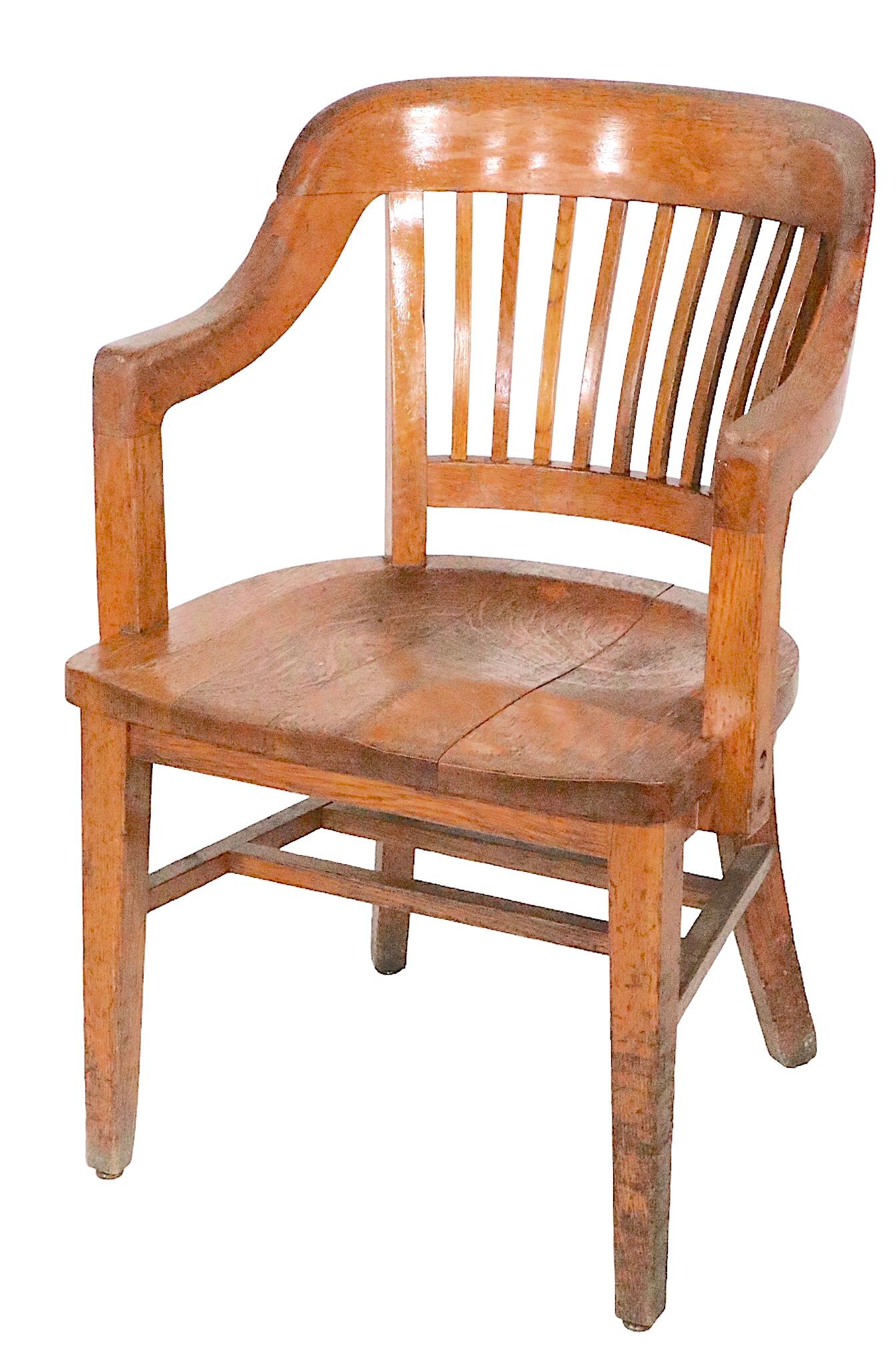 American Pair. Antique Bank of England Jury Chairs in Oak